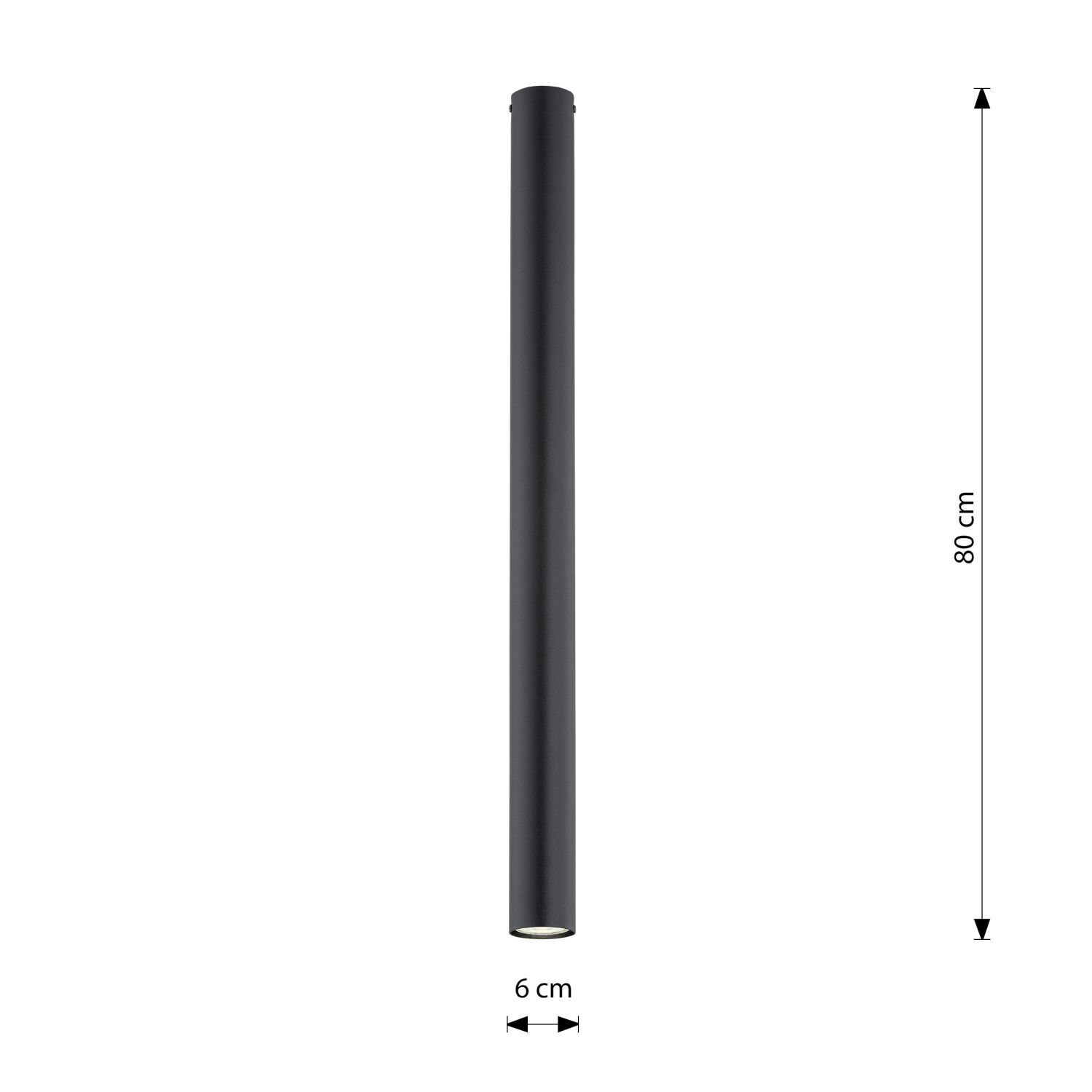 Plafonnier apparent métal XXL H : 80 cm D : 6 cm GU10 noir