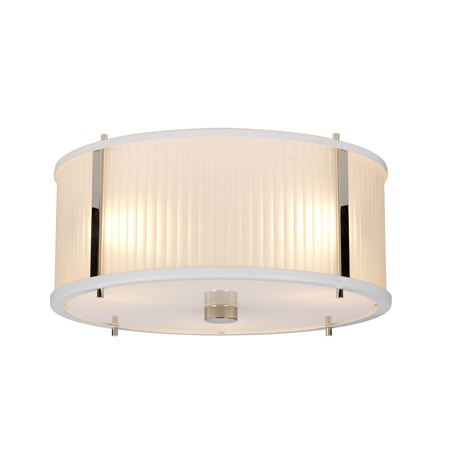 Lampe à suspendre Blanc Verre Métal Ø40cm rond Art Nouveau