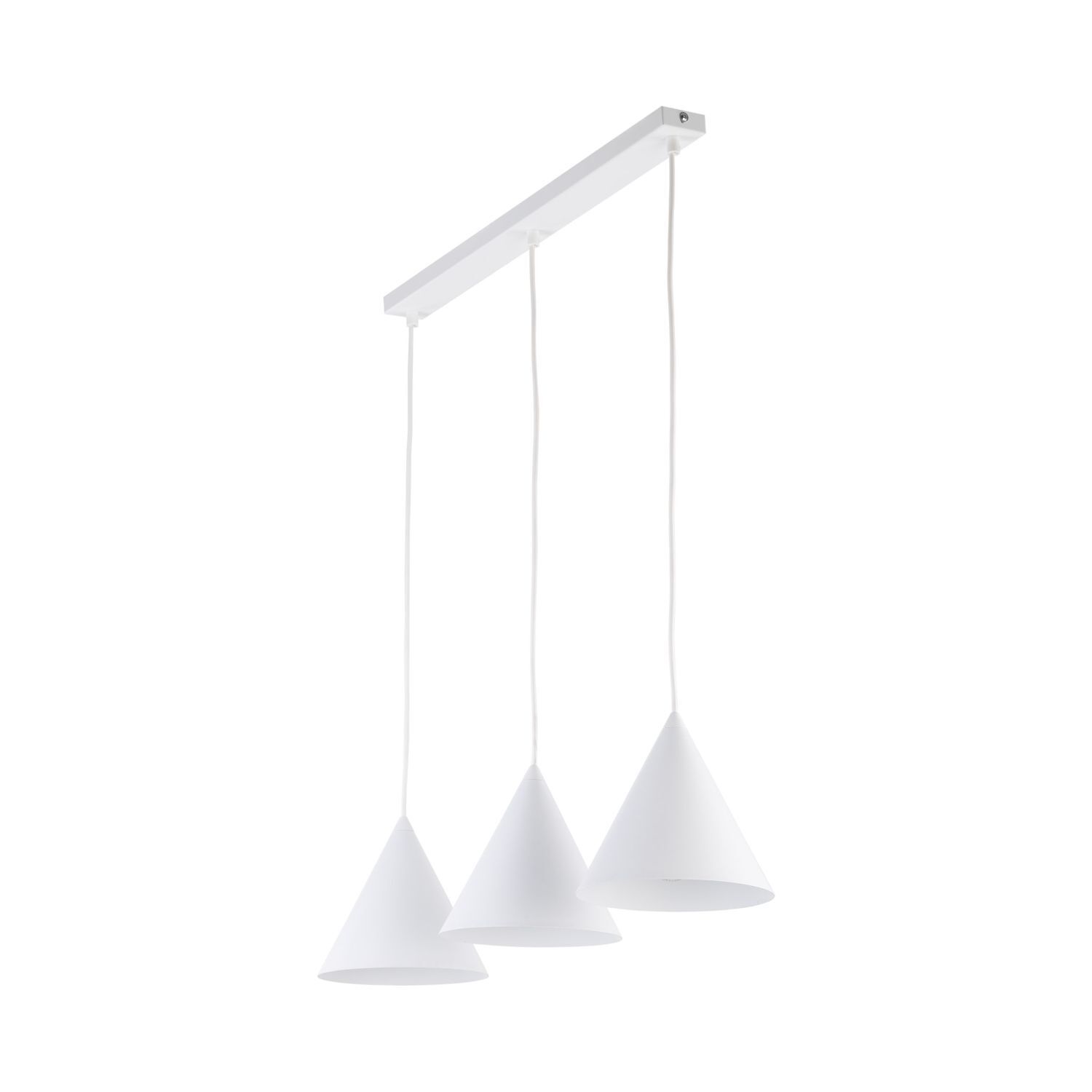 Suspension 3 flammes métal L : 75 cm blanc E27 CODY