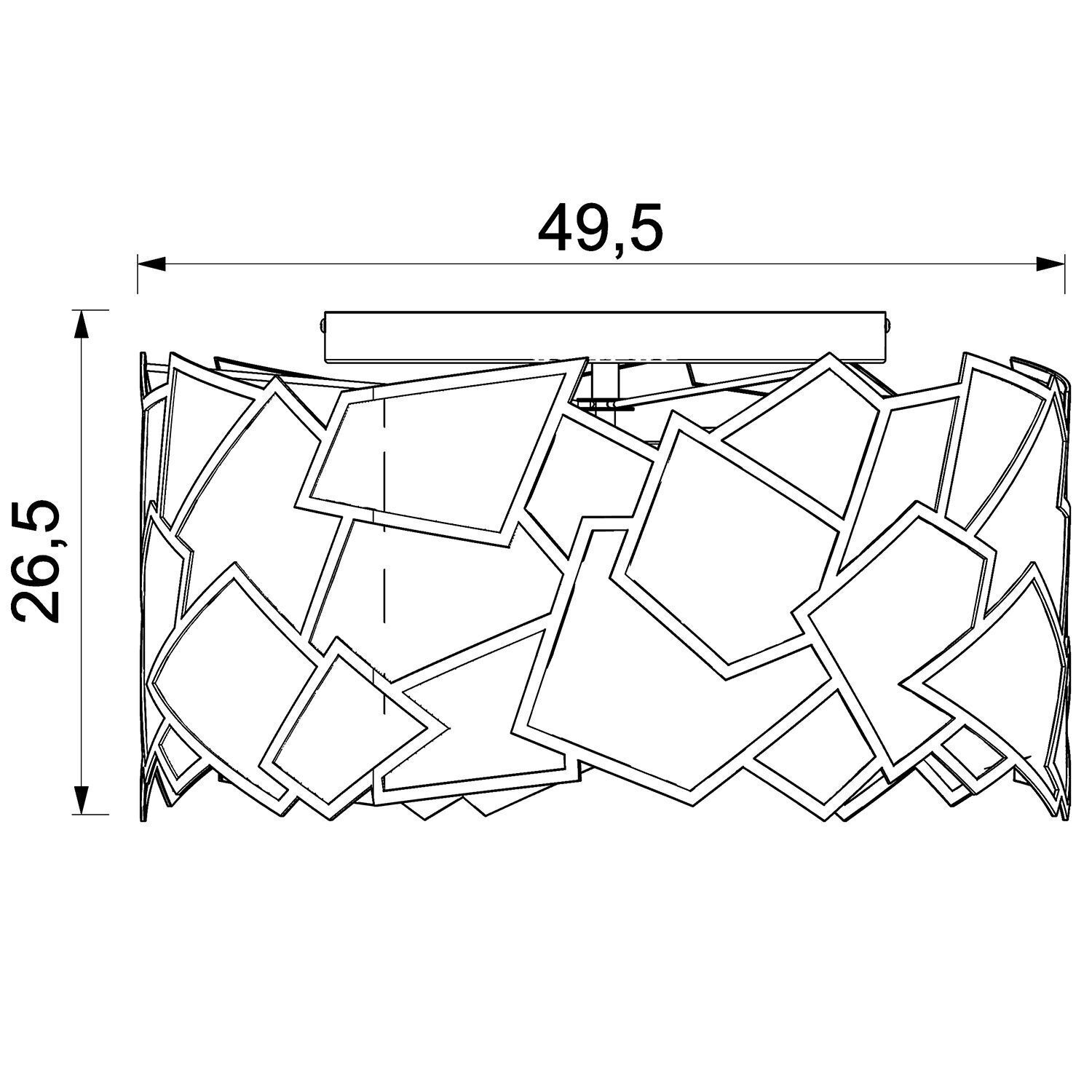 Dekorative Wandlampe Metall Schwarz B:49,5 cm Modern Diagramm, Handlung