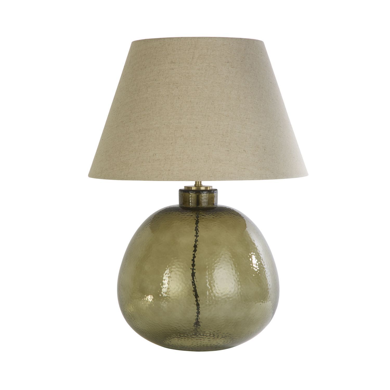 Lampe de chevet Socle en verre Abat-jour en tissu E27 56,5 cm