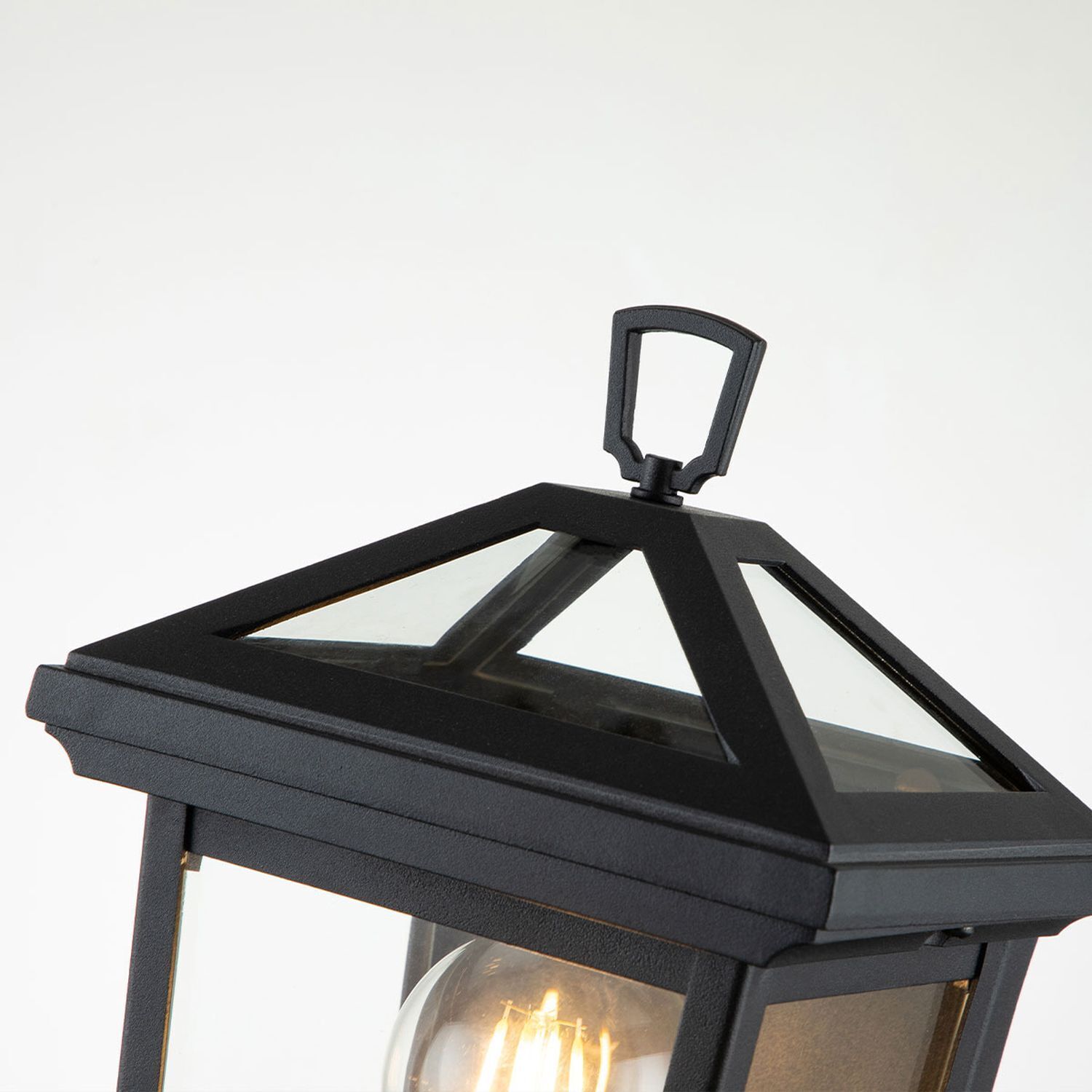 Applique extérieure aluminium verre H : 30 cm IP44 noir