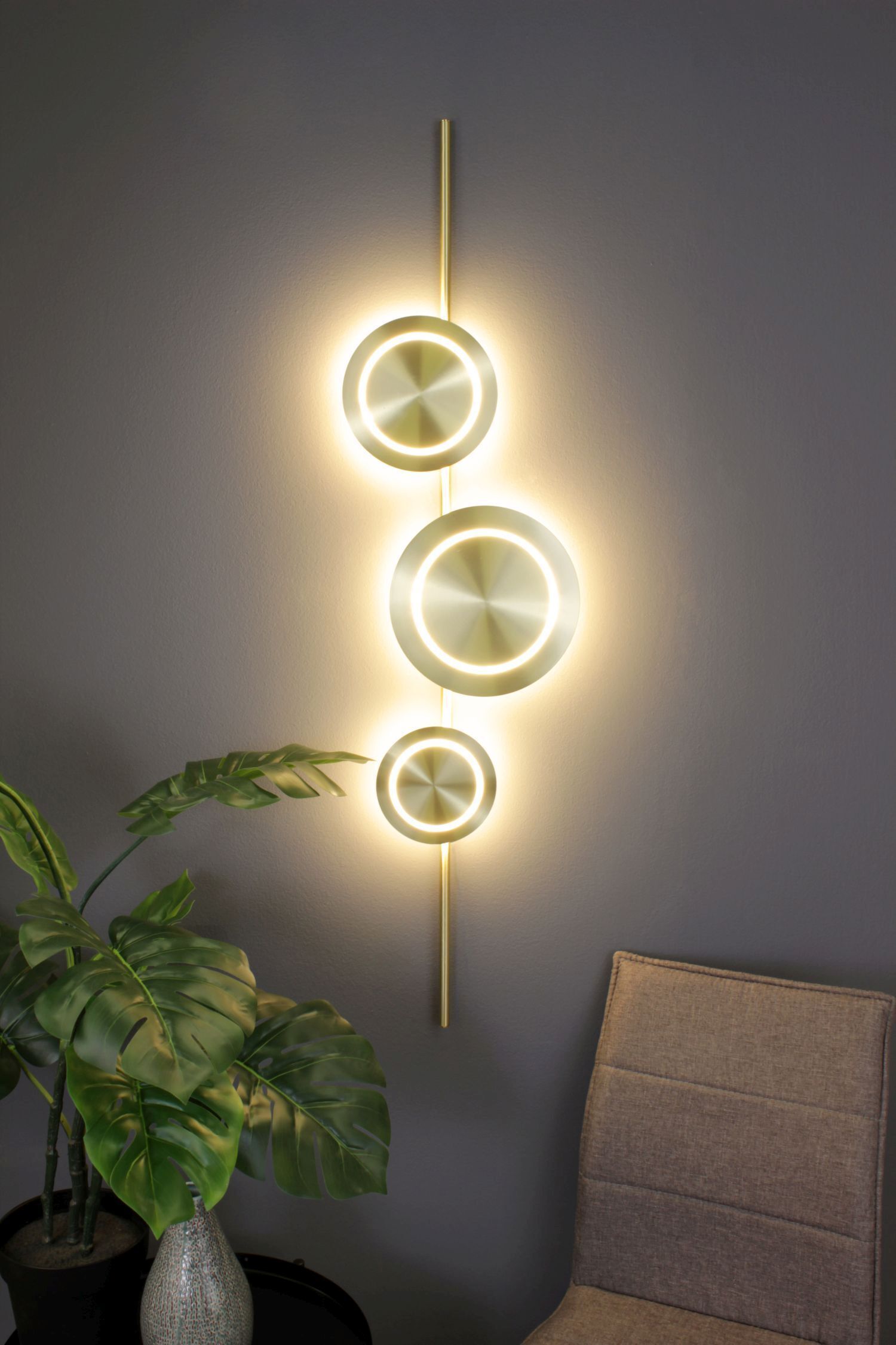 LED Wandlampe Gold H:120 cm 18 W 1008 lm 3000 K dimmbar wandlampe, wandlampen, lichtkette, moderne lampe, zimmerdekor