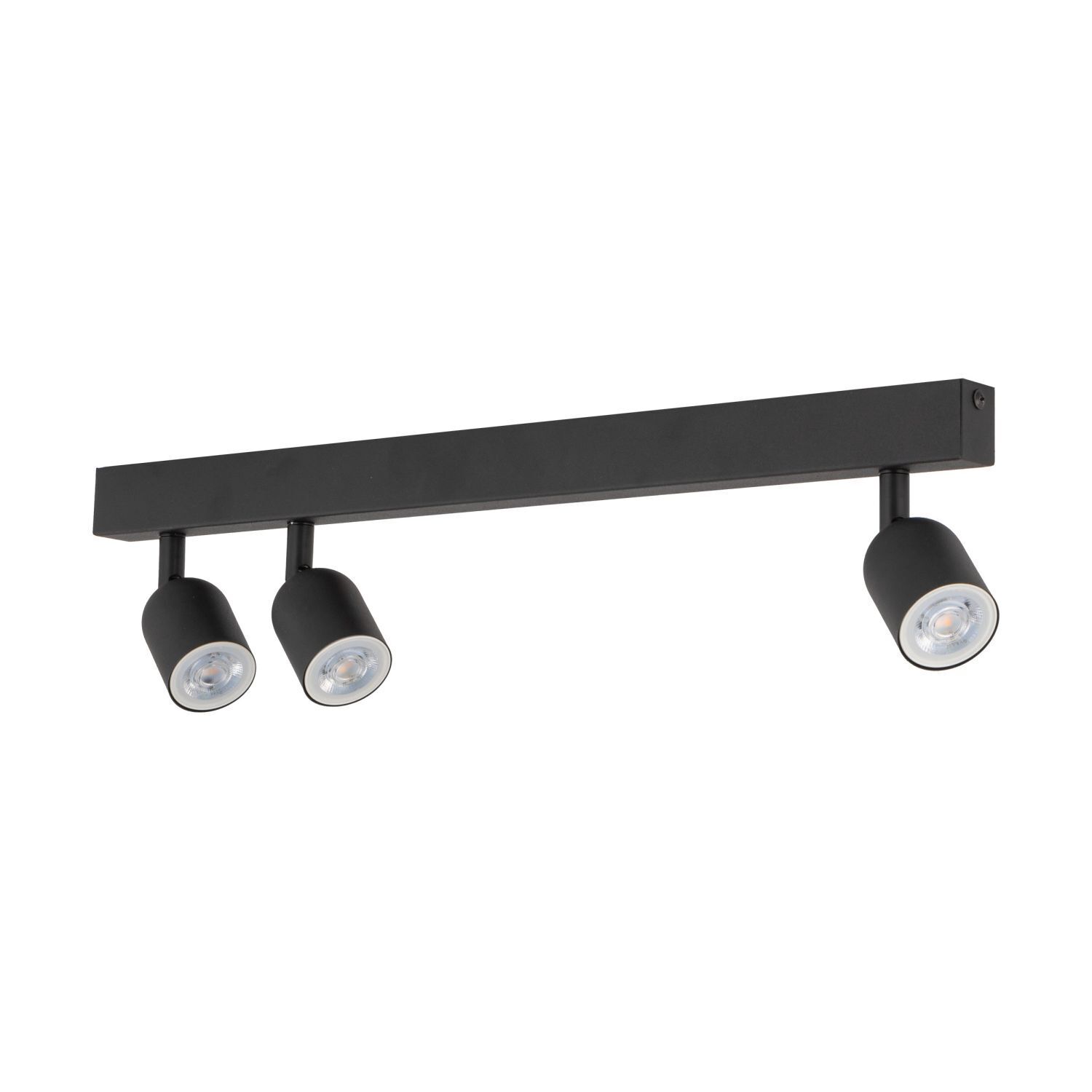 Plafonnier noir 74 cm de long GU10 métal 3-flammes