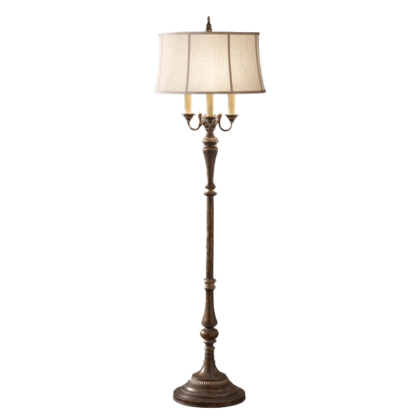 Stehlampen Antik Stehlampe, Tischlampe, Holzständer, Beige Lampenschirm, Kandelaber-Lampe