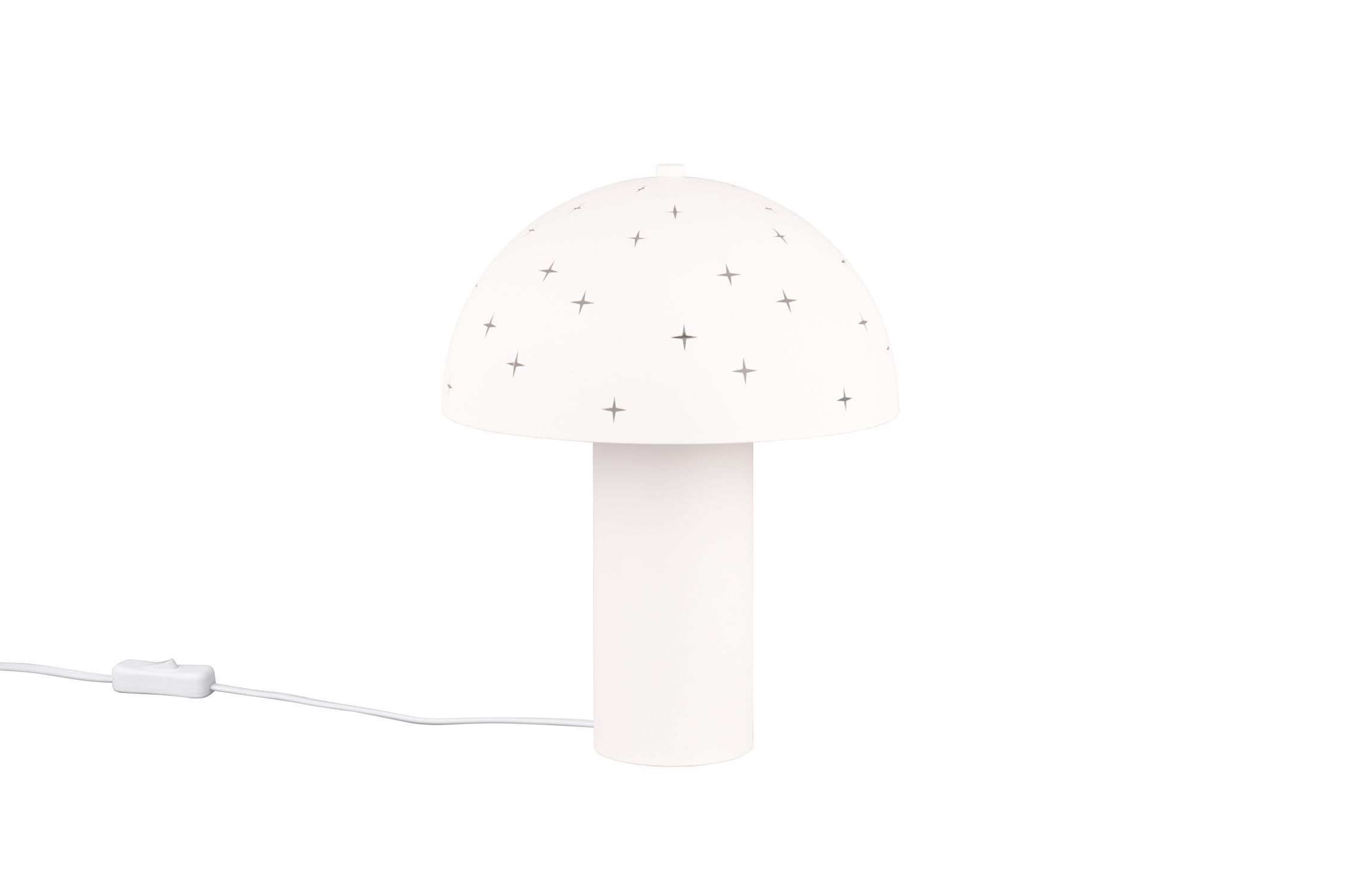 Lampe de table stylée Blanc Métal E14 32,5 cm Étoiles Lampe