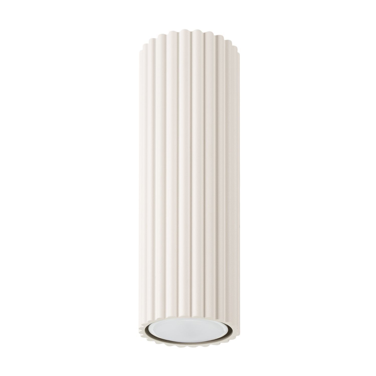 Spot de plafond apparent GU10 Ø 6,5 cm H : 20 cm en crème Alu moderne
