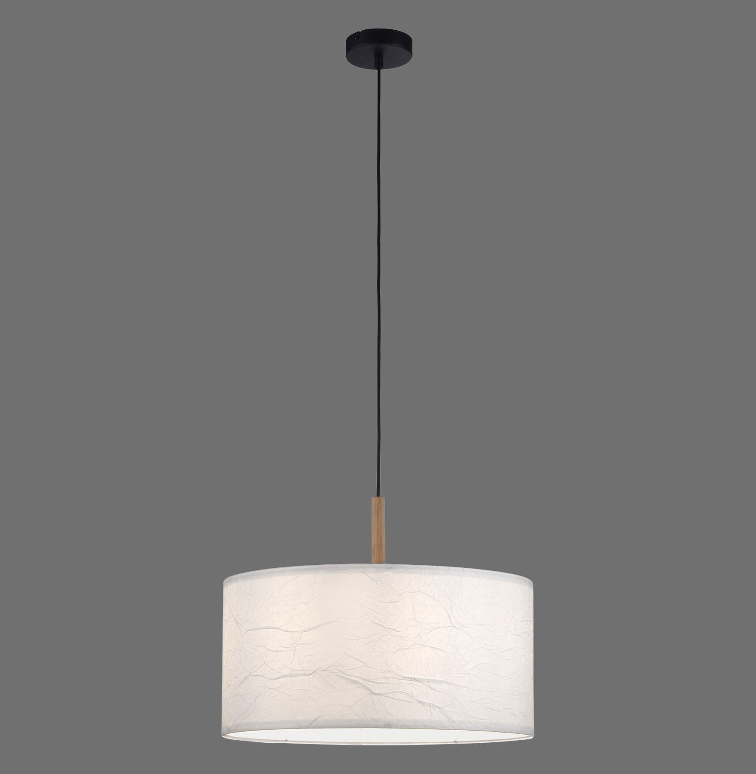 Suspension ronde papier bois E27 Ø44,5 cm confortable Lampe, Kronleuchter
