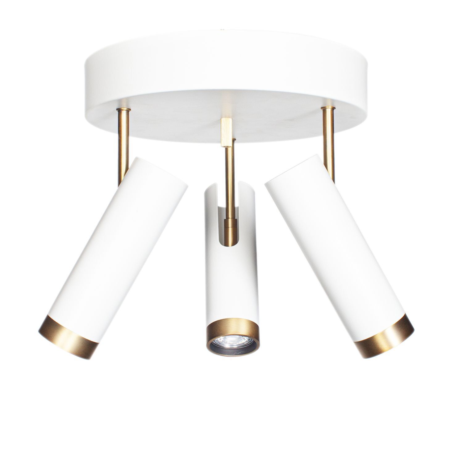 Projecteur de plafond blanc or L : 30 cm petit 3-flamme GU10