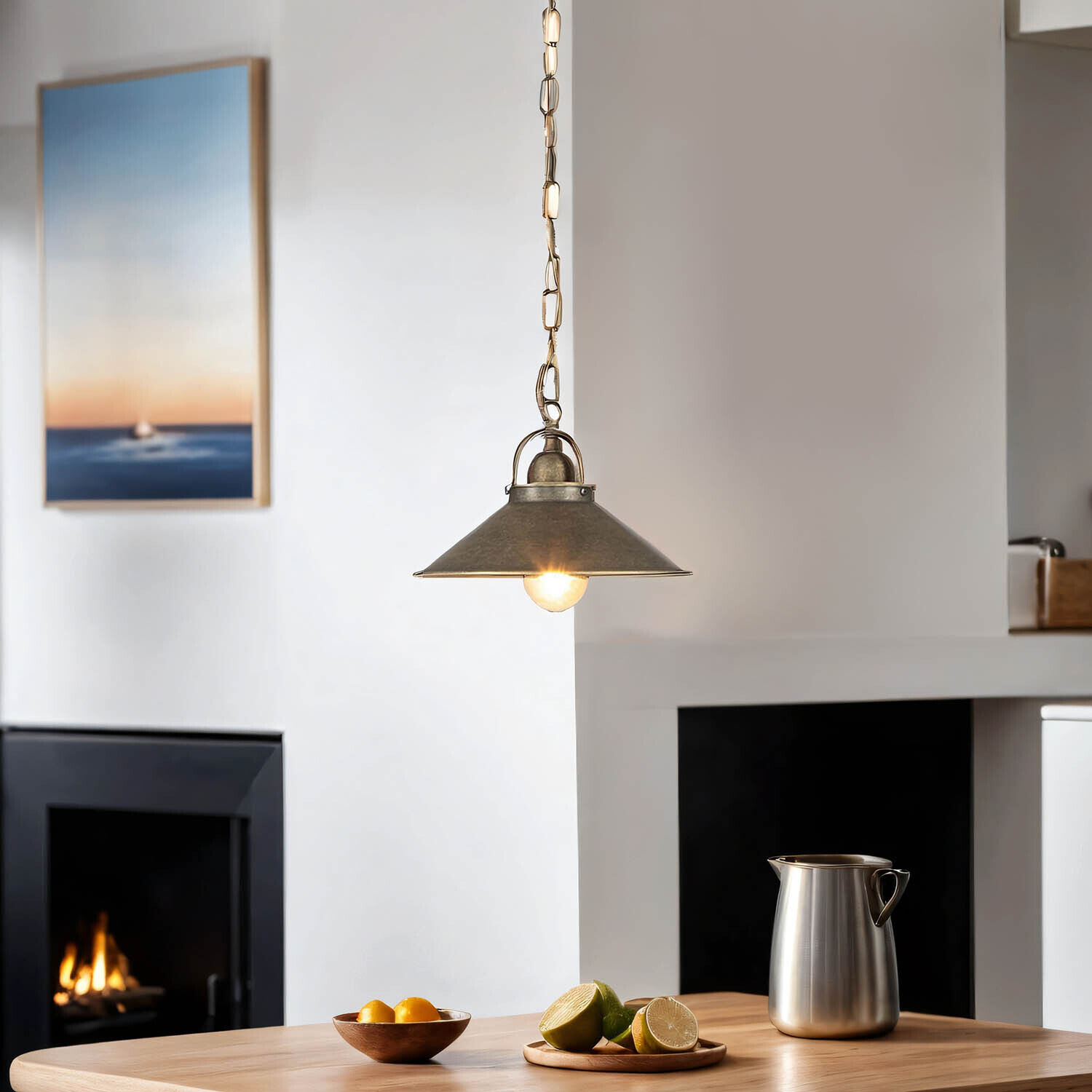 Lampe à suspendre bronze antique artisanale