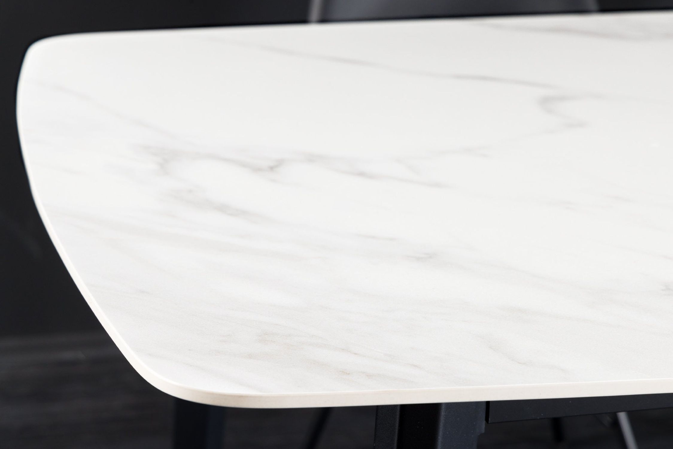 Table de salle à manger céramique métal blanc marbre noir 180x90 cm Moebel, Tabelle, Tischplatte
