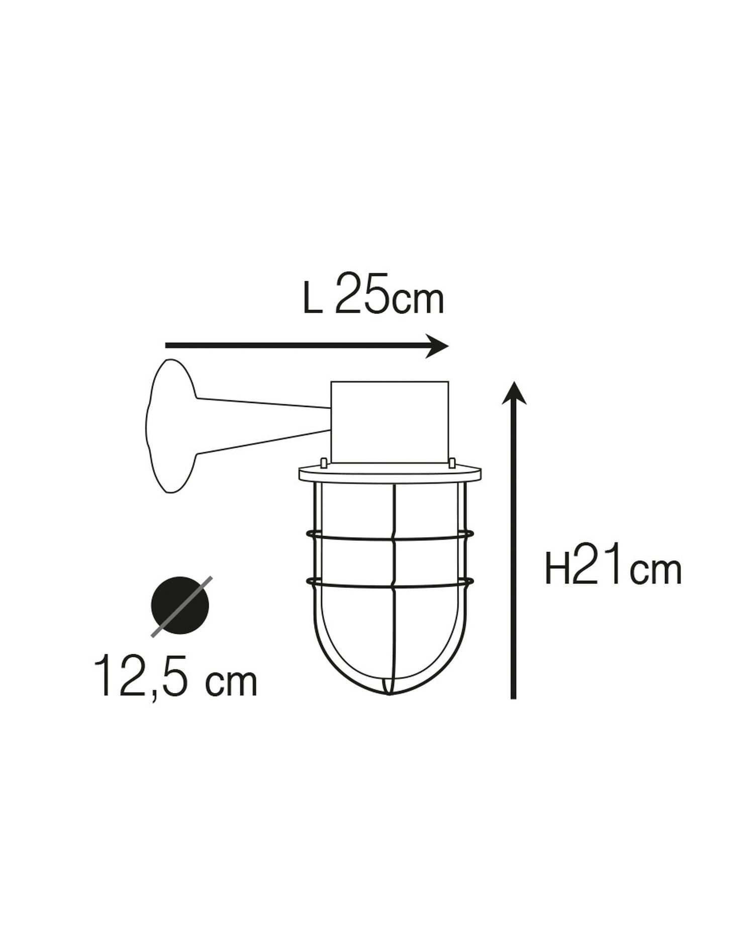 Applique murale extérieure verre laiton E27 IP44 H : 21 cm Maritim