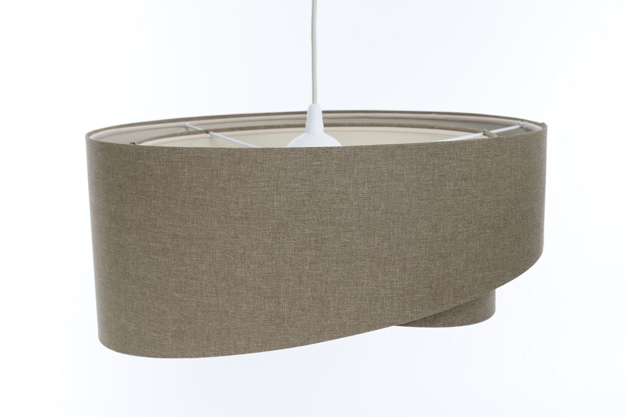 Lampe à suspendre Moderne E27 ronde D : 40 cm Marron Tissu Boho