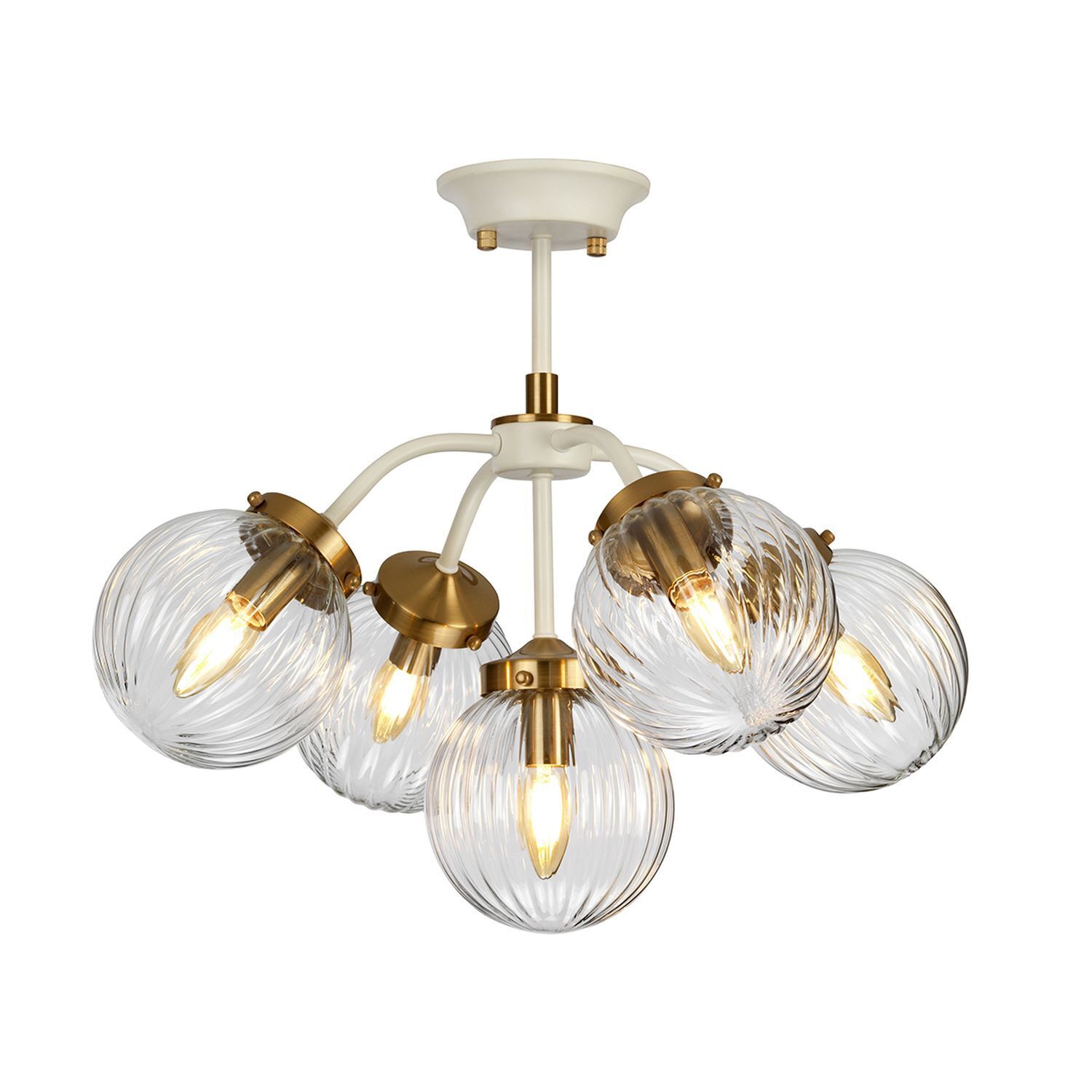 beleuchtung-haengeleuchte-pendelleuchte-haengelampe-casidi-5-flammig-creme-klar-transparent-messing-antik-vintage-274-3 Kronleuchter, Globuslampen, Glasbälle, Goldene Akzente, Deckenleuchte