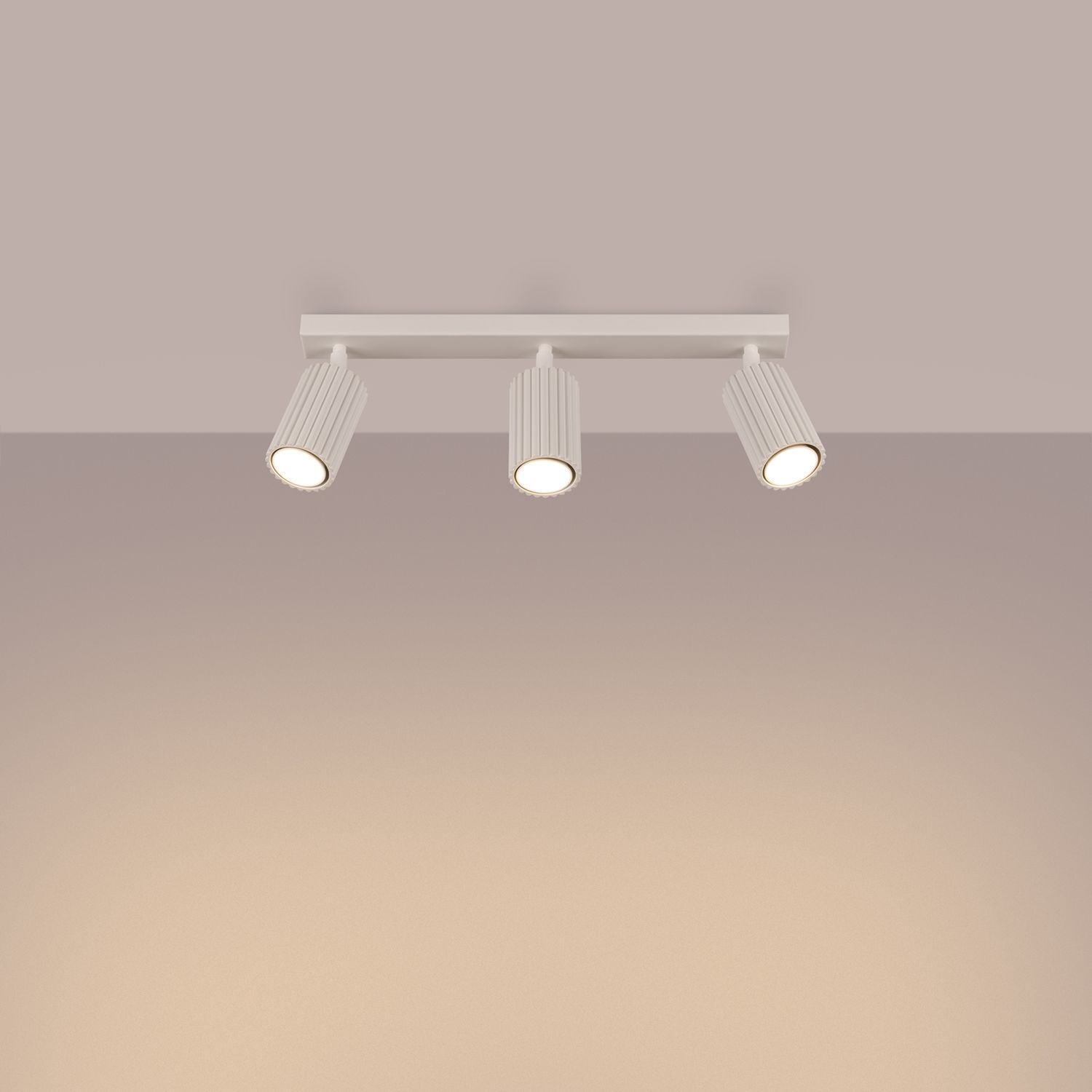 Lampe de plafonnier à 3 flammes GU10 L : 45 cm petit en Crème Moderne