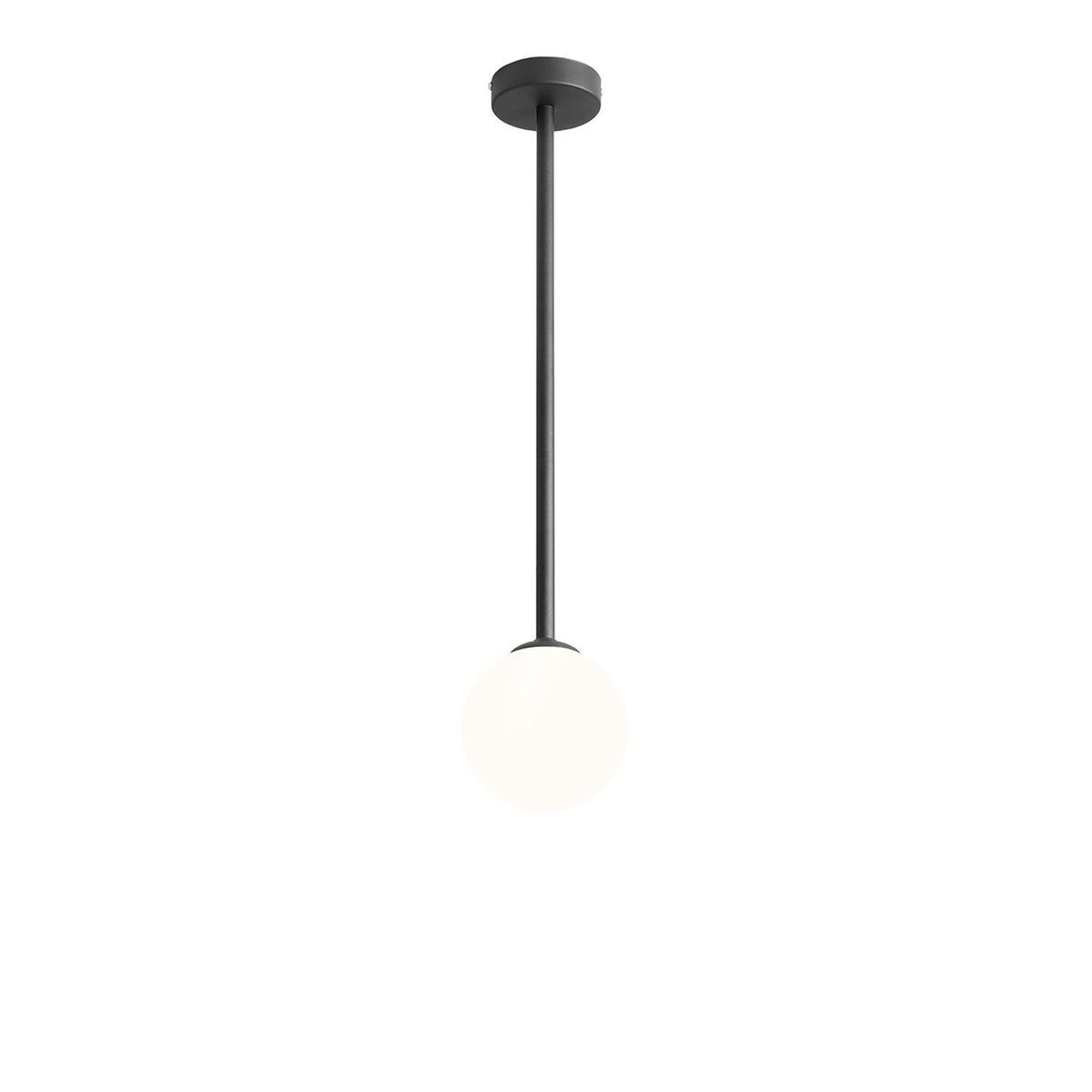 Plafonnier rond verre métal E14 L:14 cm en noir