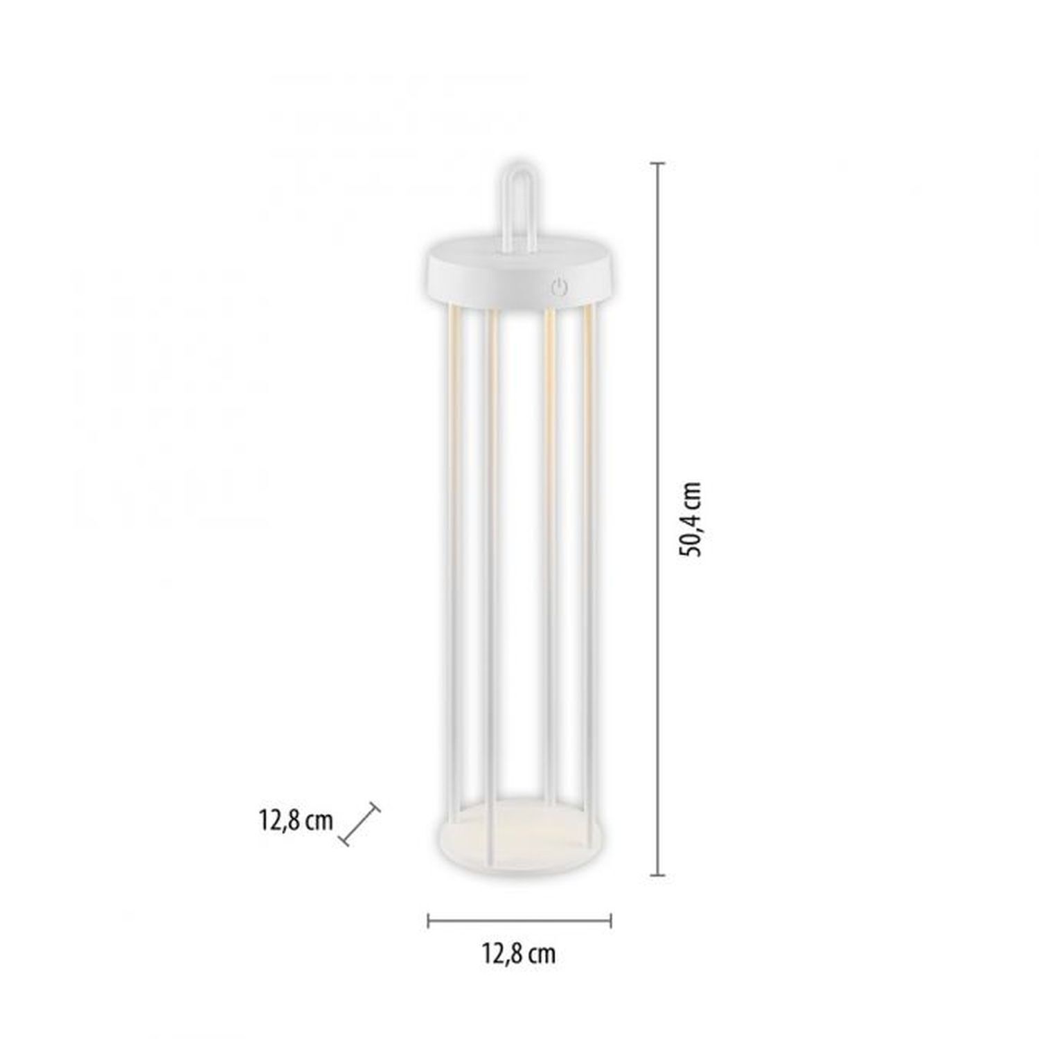 LED Akku Tischleuchte Metall dimmbar IP44 2700 K Weiß Zylinder