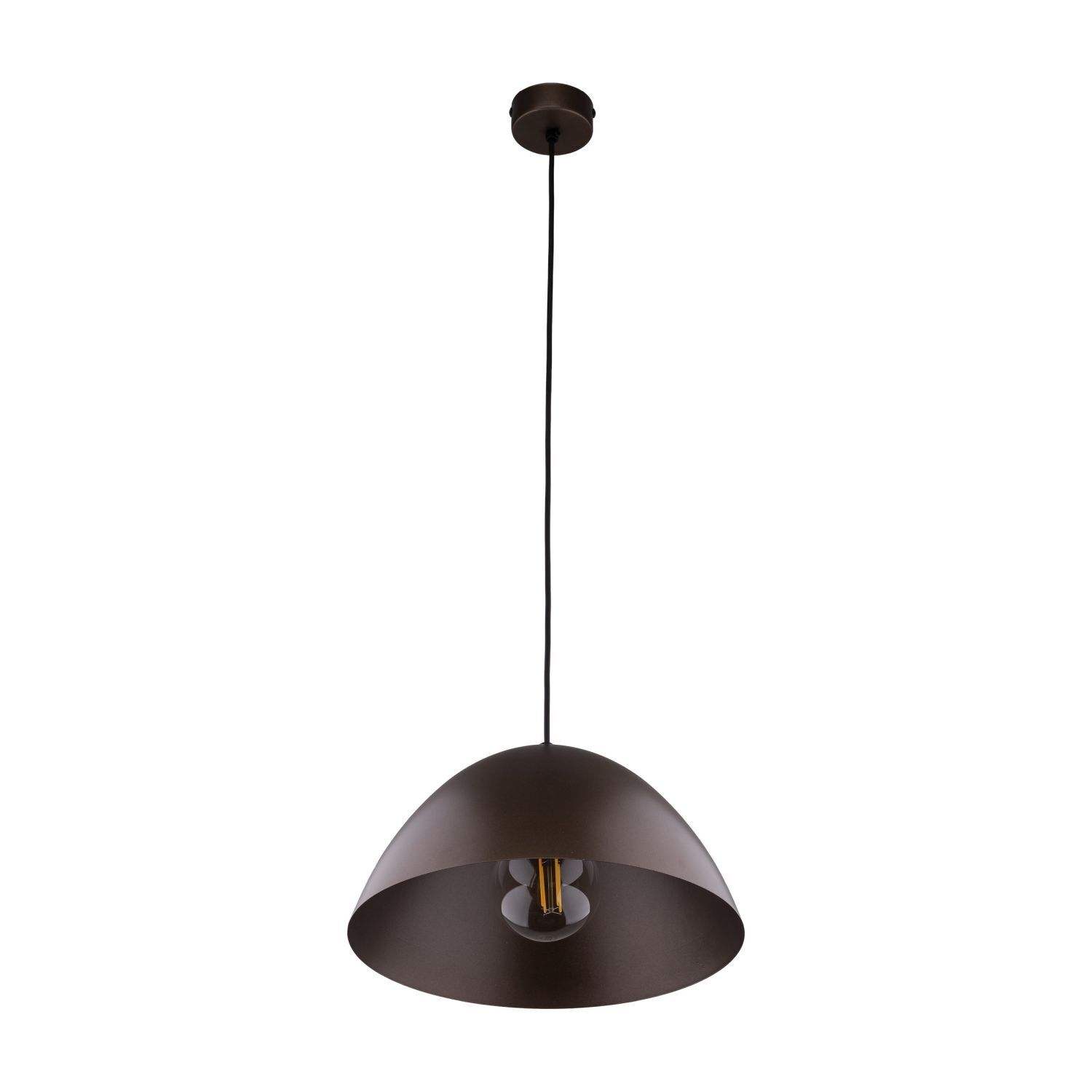 Suspension Métal Marron Ø 34 cm rond H : max. 165 cm E27