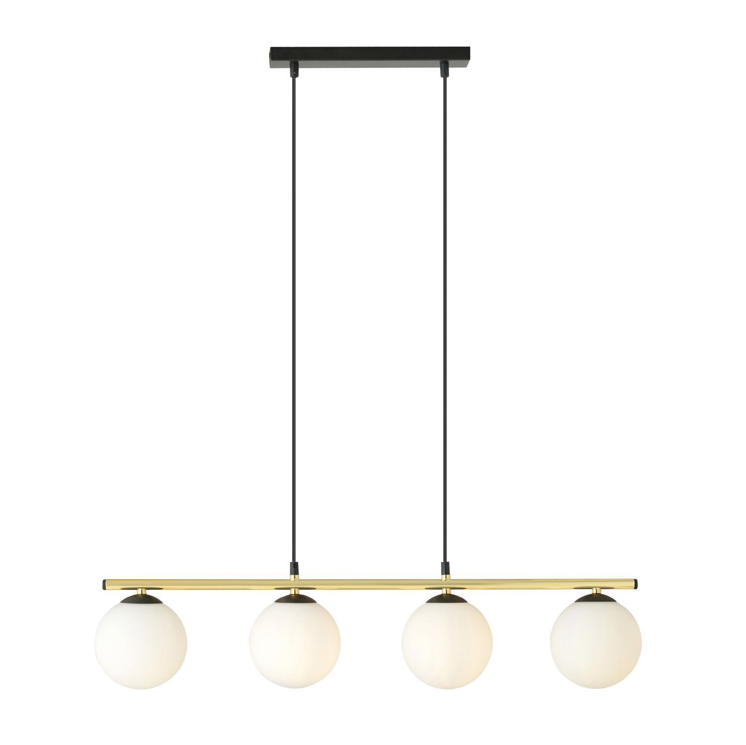 Lampe à suspendre allongée Abat-jour sphérique réglable 4x E14