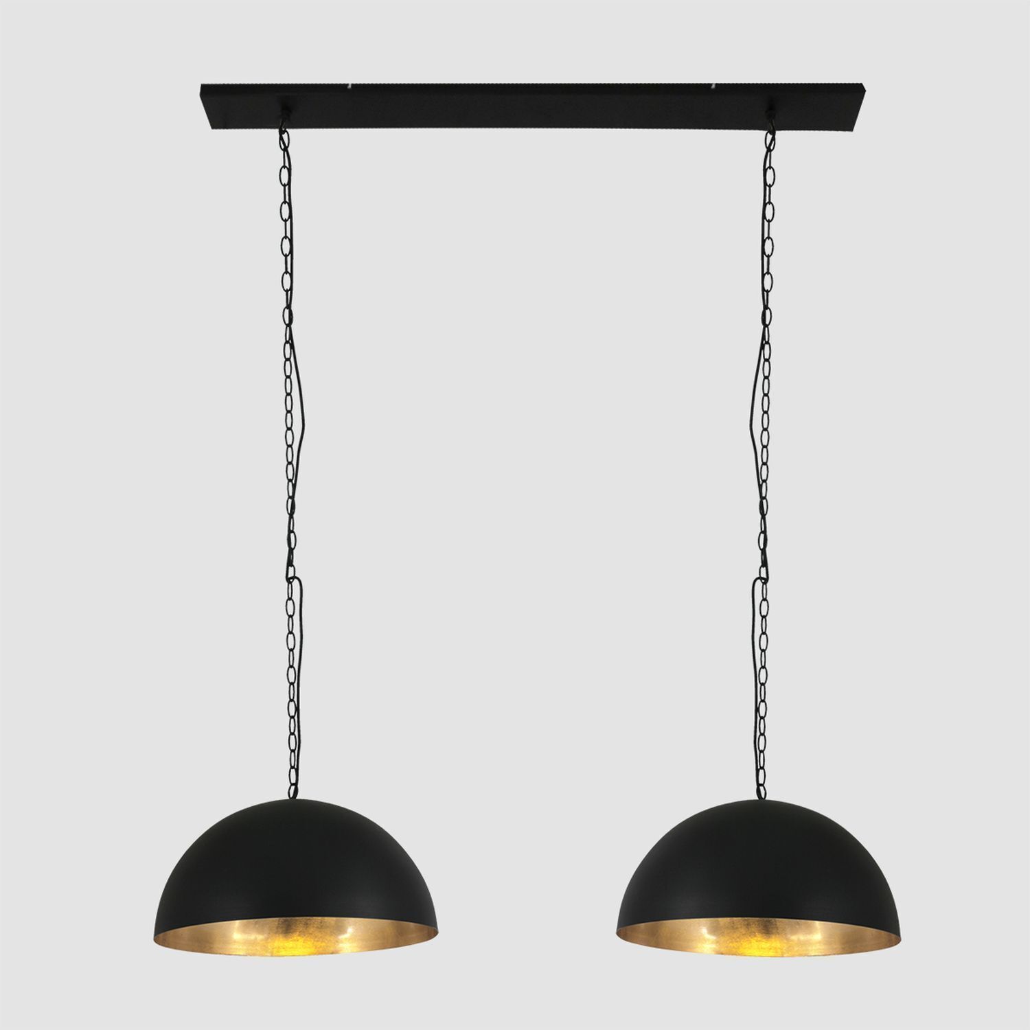 Longue lampe à suspendre métal noir or 140 cm E27