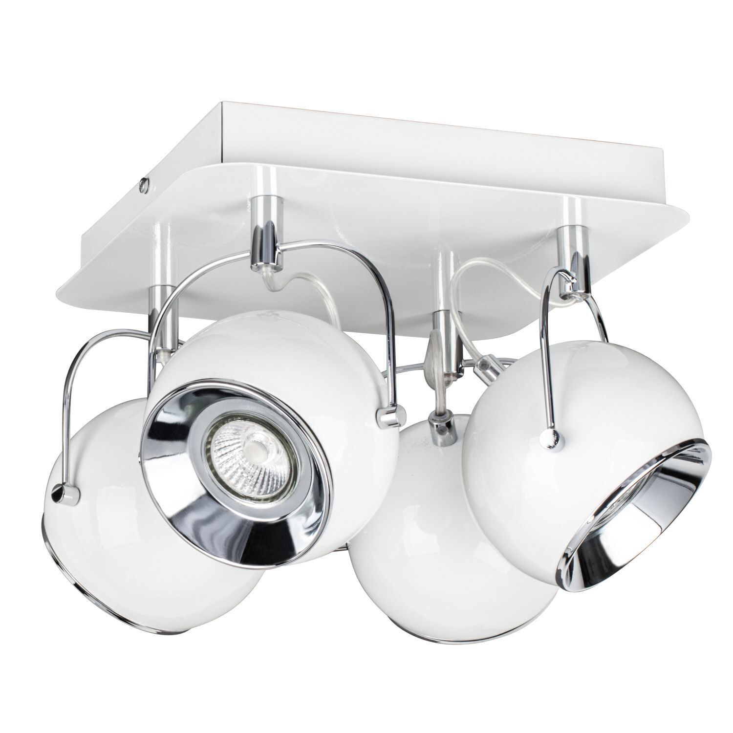 Deckenspot Weiß Metall verstellbar mit LED Vintage Beleuchtung, Deckenleuchte, Zimmer, Duscharmatur, Leuchte