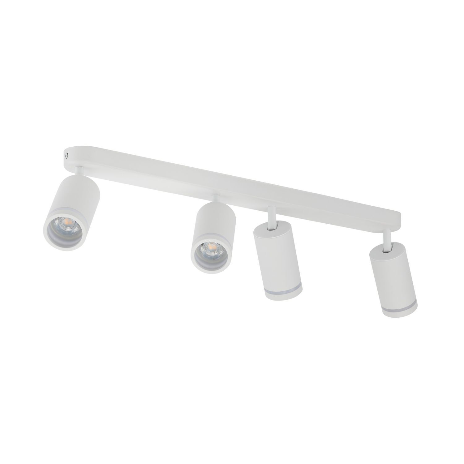 Plafonnier blanc 4 flammes 74 cm long métal GU10