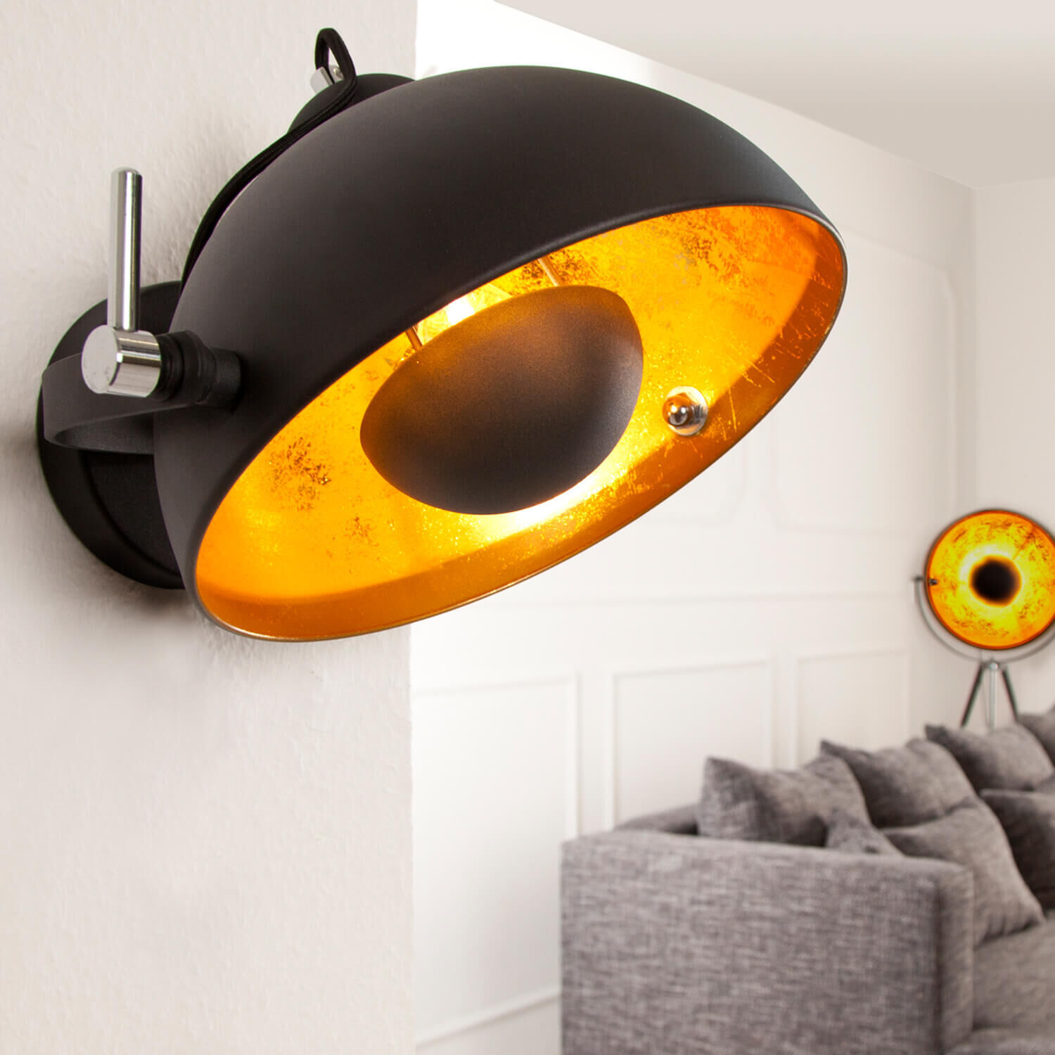 Applique murale exceptionnelle Retro ronde E27 Beleuchtung, Lampe, Lampenschirm, Leuchte