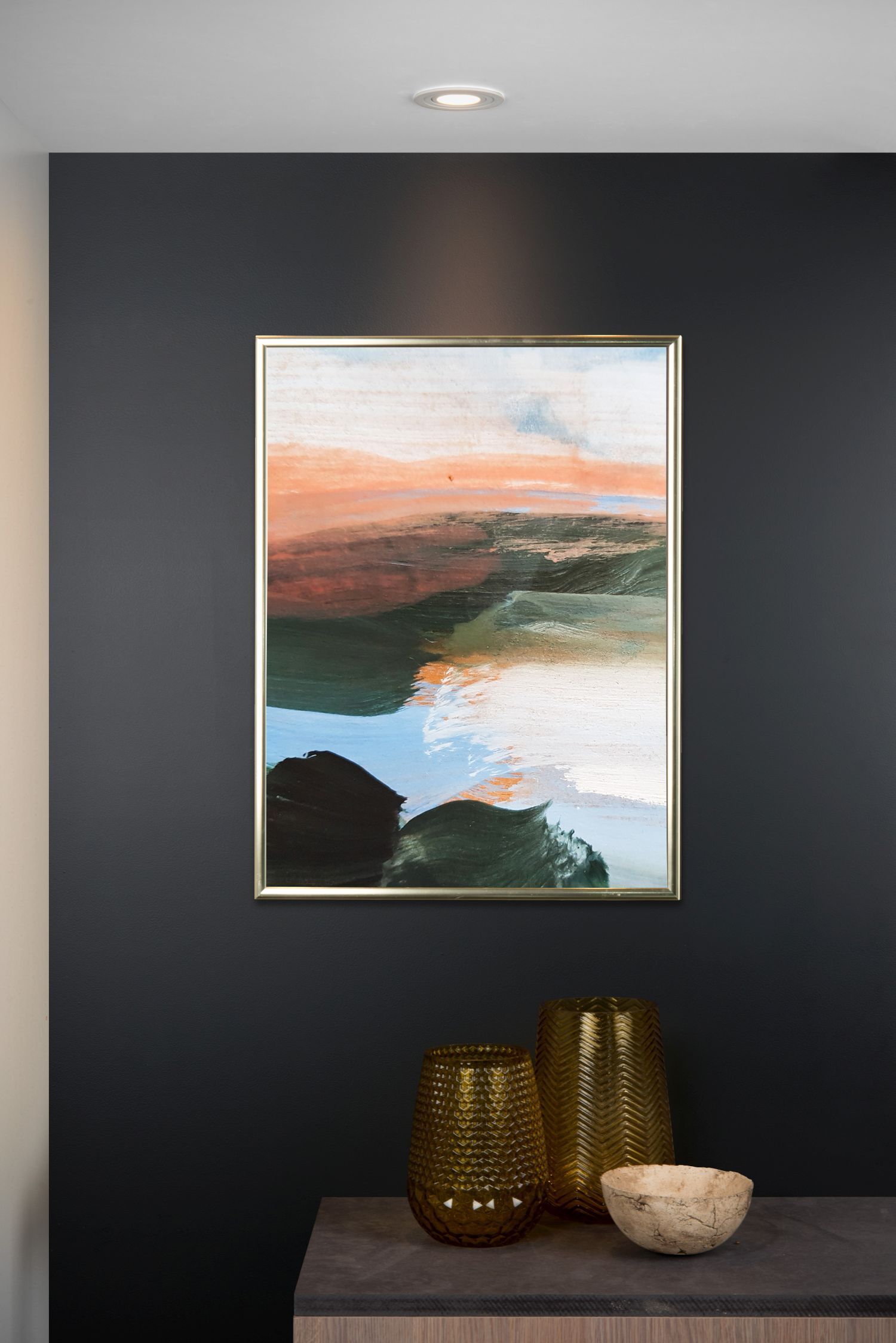 Einbauspot Aluminium Weiß GU10 Ø9 cm modern edel Kunst, Malerei