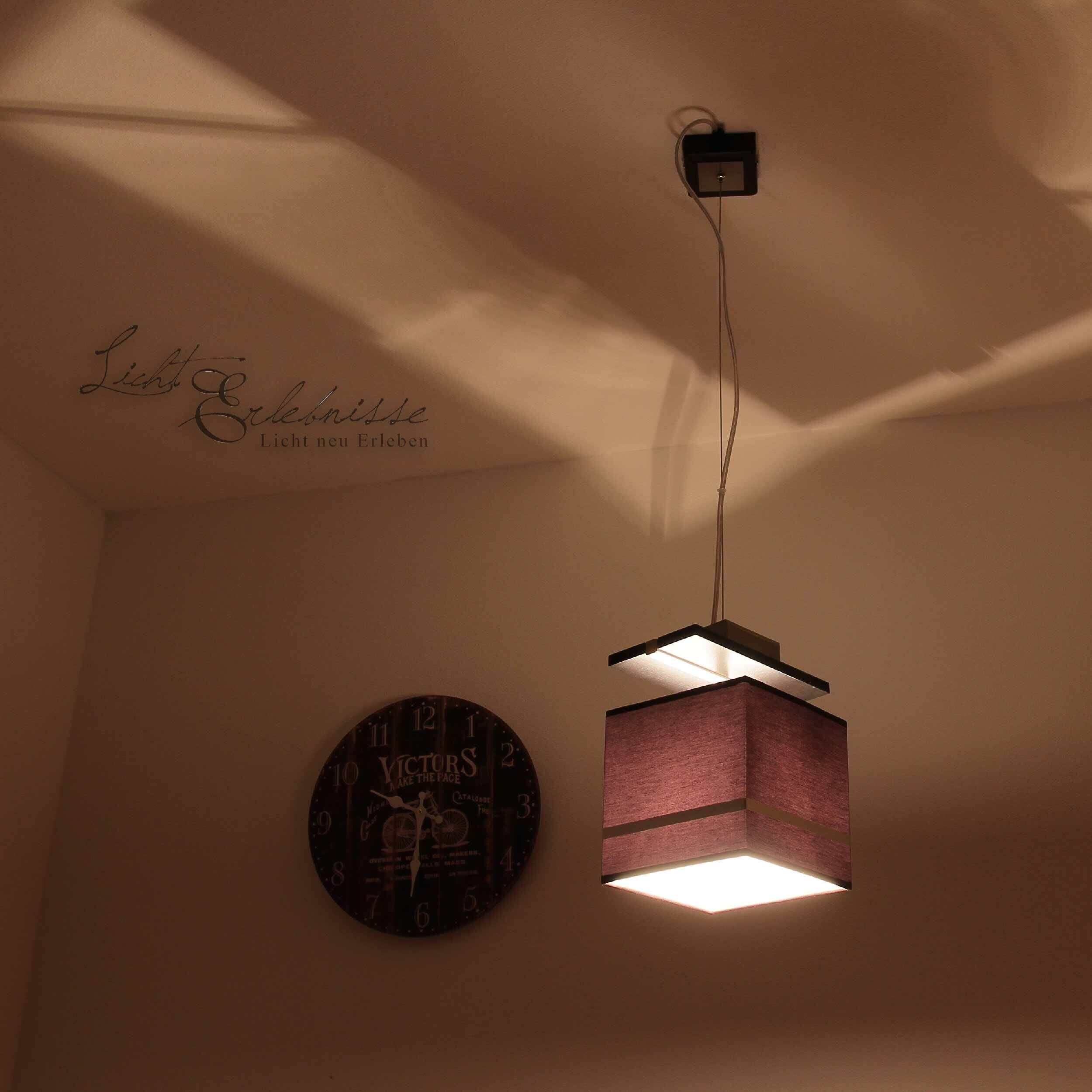 Suspension Abat-jour tissu brun chrome E27 Lampe, Beleuchtung