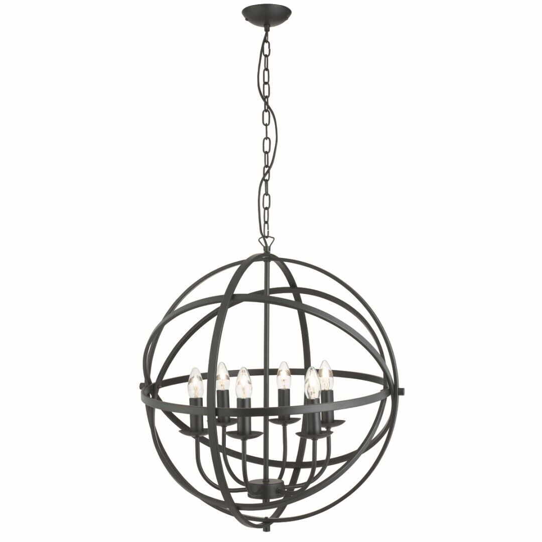 Lampe à suspendre en noir 6-flmg