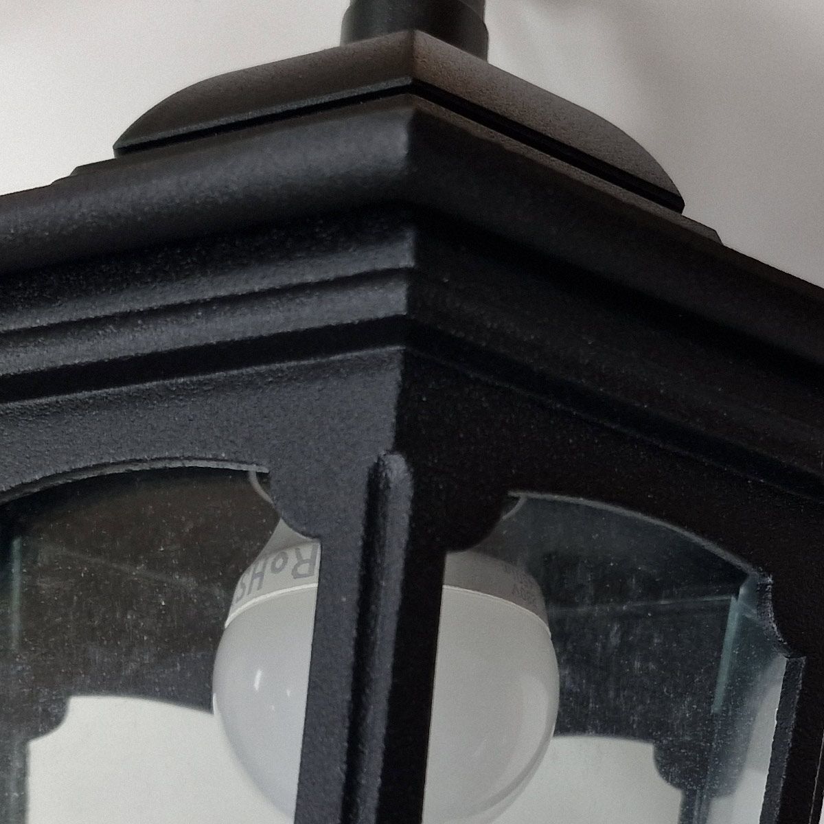 Lampe d'extérieur IP44 E27 Noir Verre Aluminium Rustique