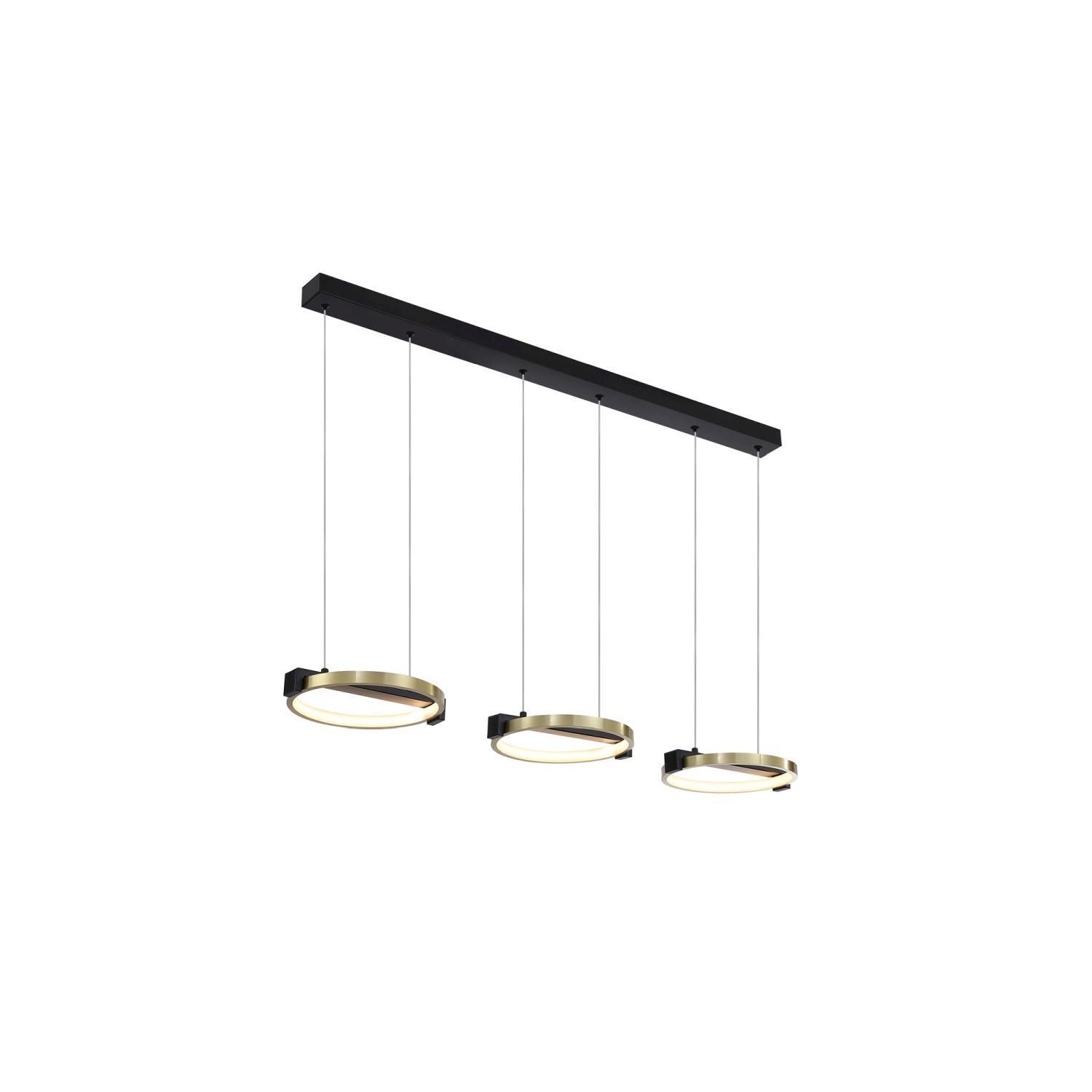Lampe à suspendre LED fer en noir or 106 cm de long 35 W