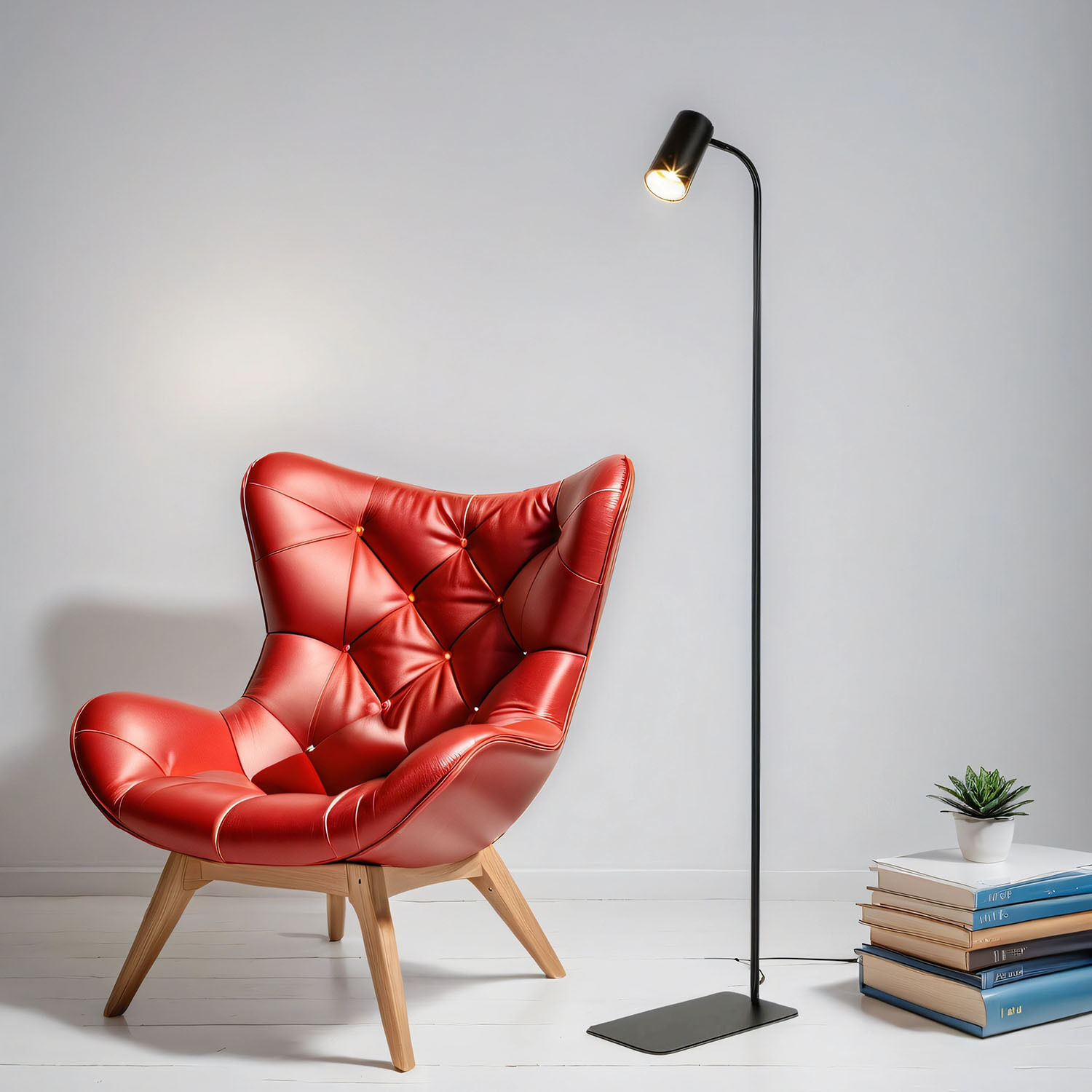 Petit lampadaire noir or 124cm Moderne flexible