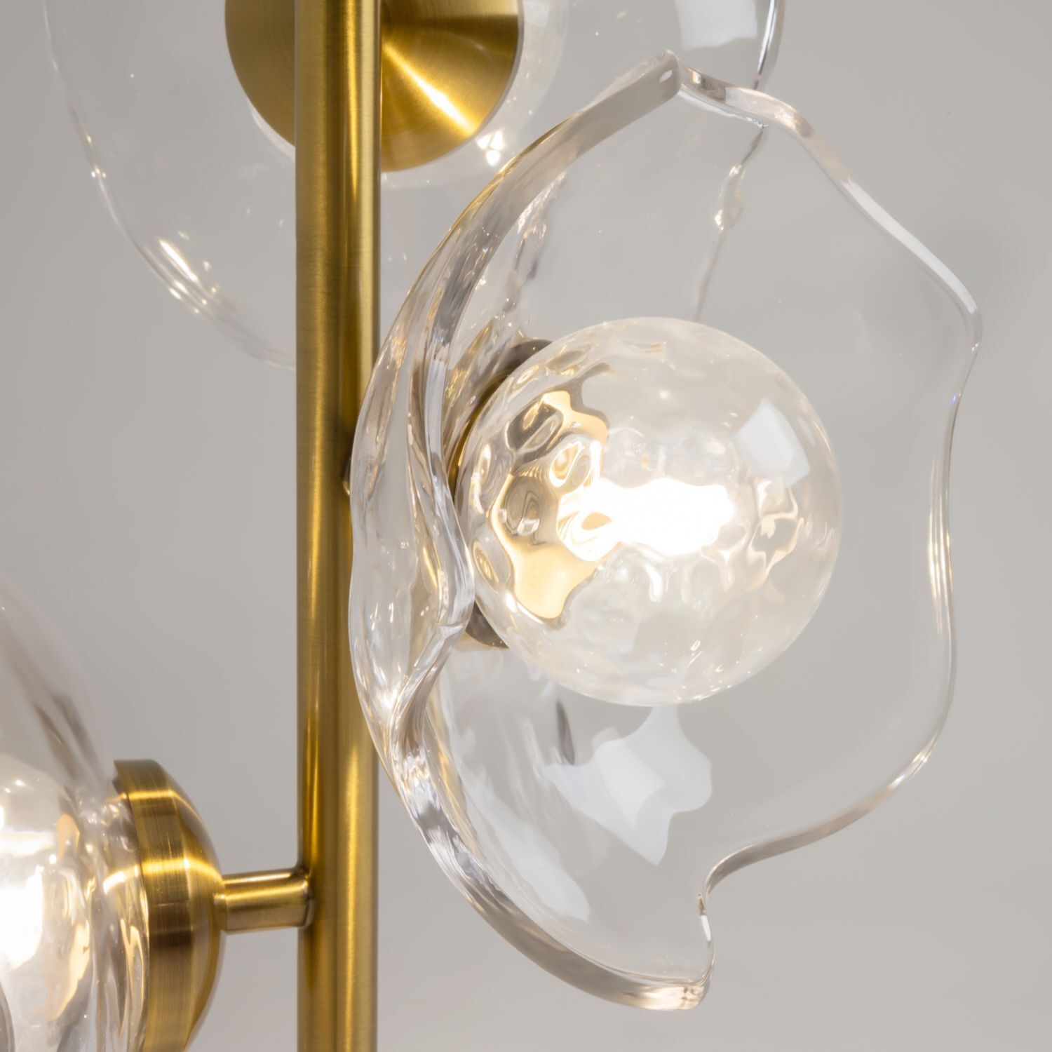 Lampe à suspendre verre métal G9 H : max. 97 cm en laiton