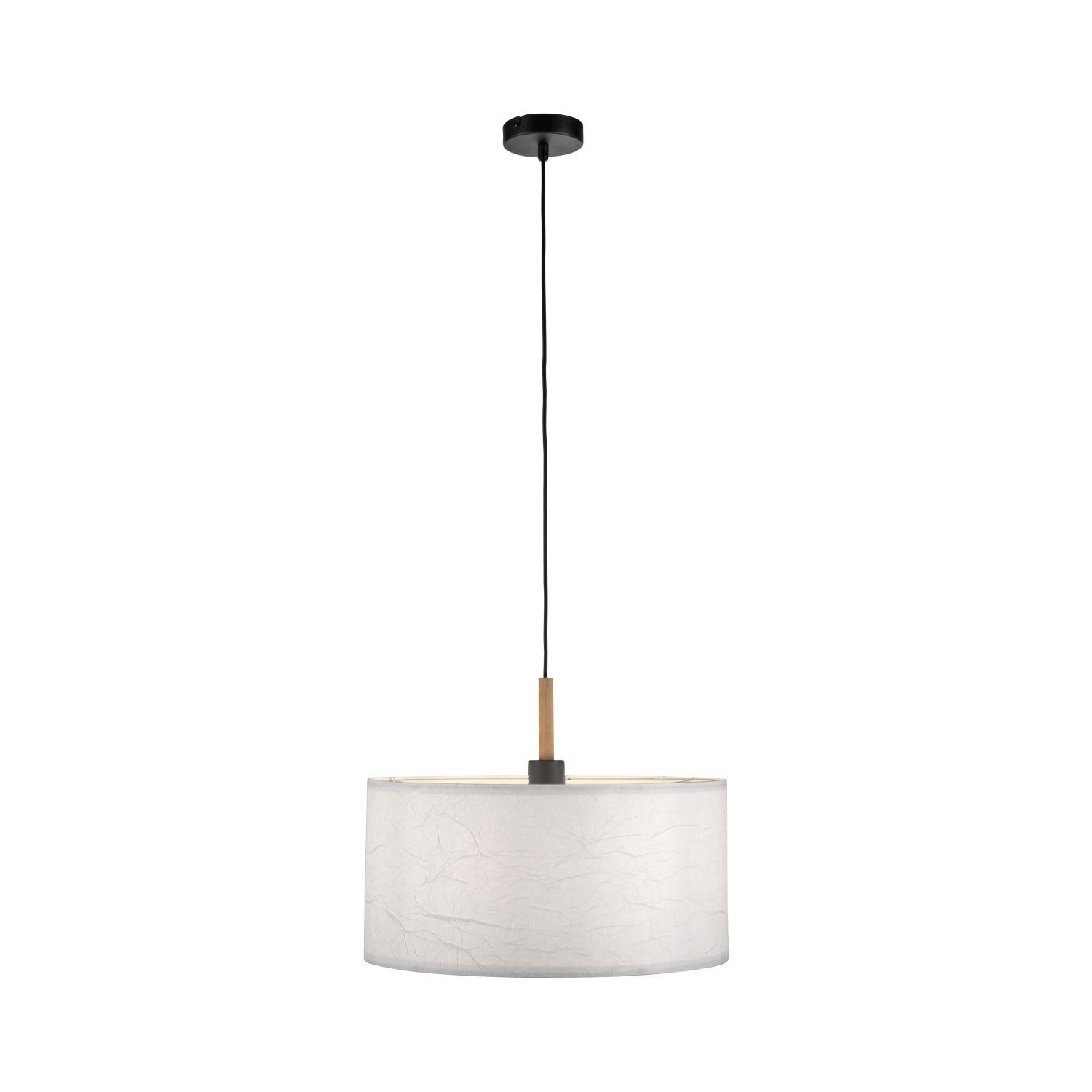 Suspension ronde papier bois E27 Ø44,5 cm confortable