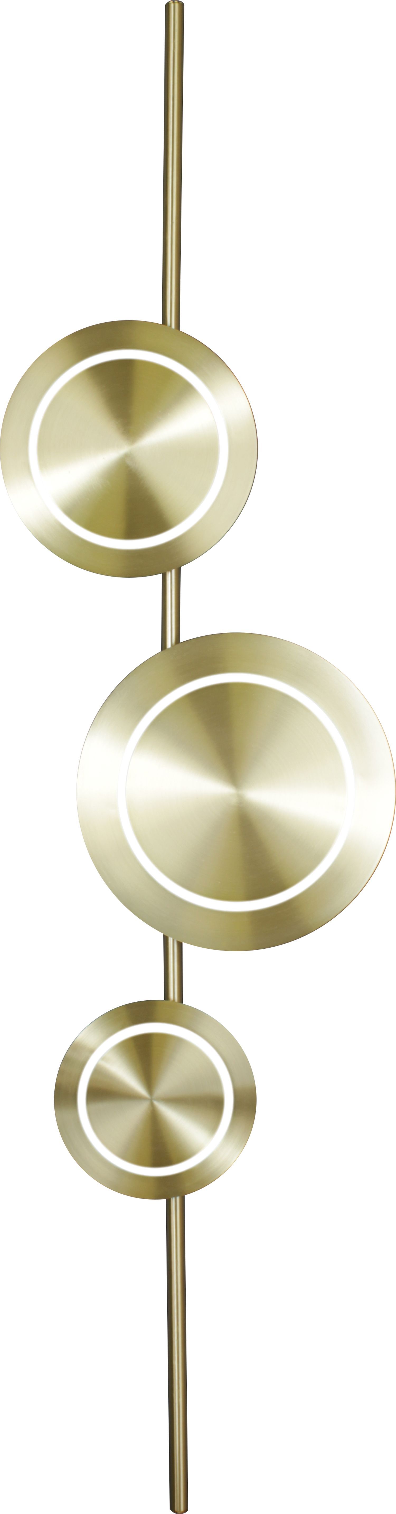 LED Wandlampe Gold H:120 cm 18 W 1008 lm 3000 K dimmbar gold, Lampe, Runde Scheiben, Moderner Schmuck, Dekoration