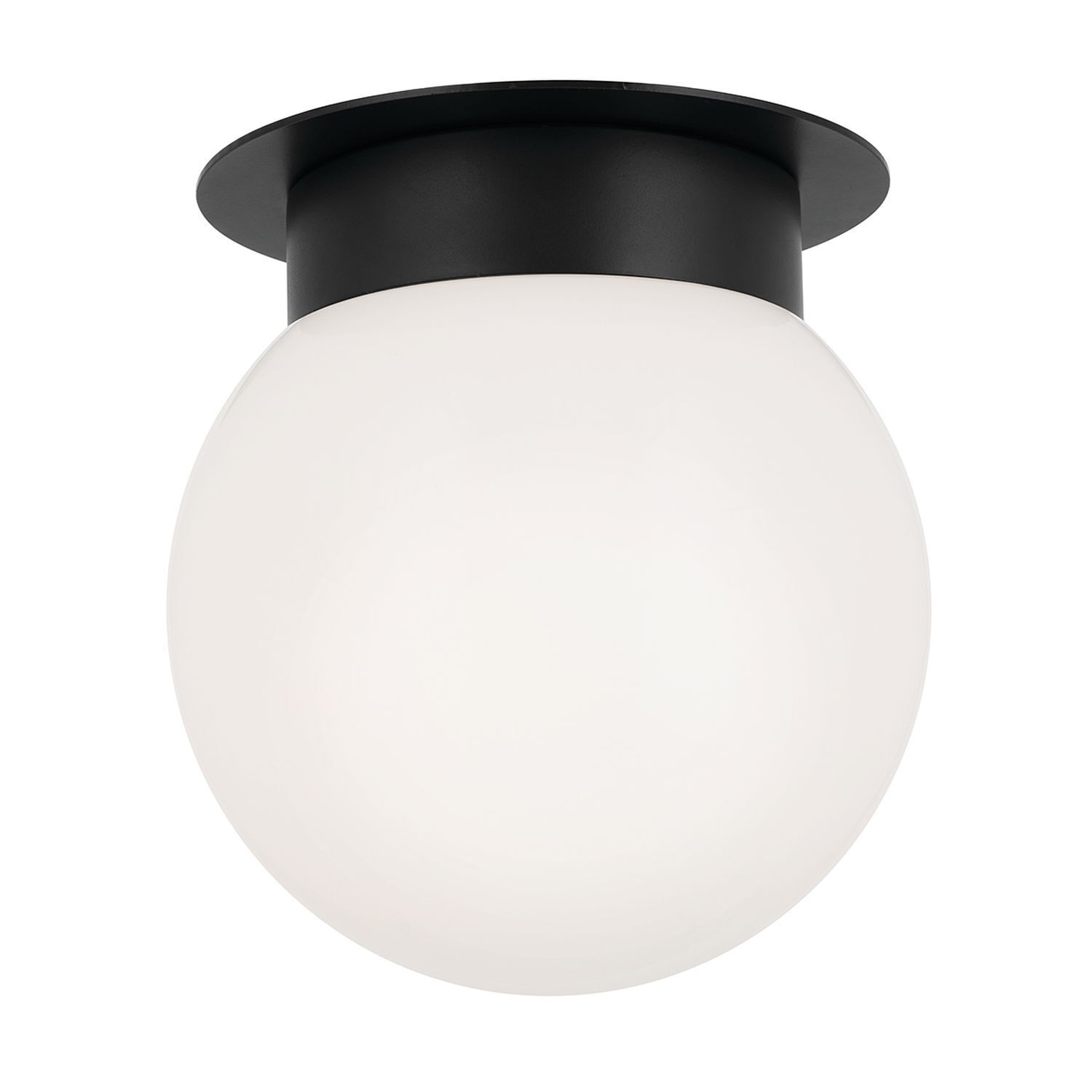 Lampe de plafonnier Abat-jour sphérique verre métal Ø 20,3 cm noir blanc E27