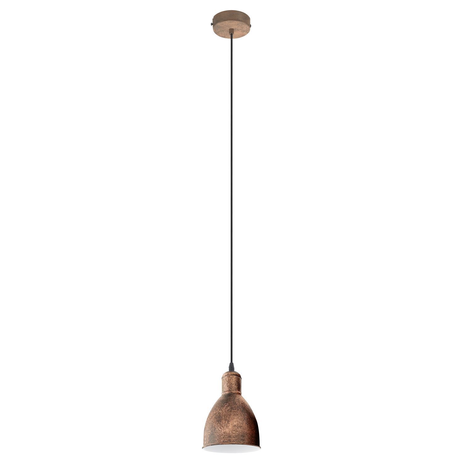 Lampe à suspendre Priddy 1 cuivre antique Ø15,5cm