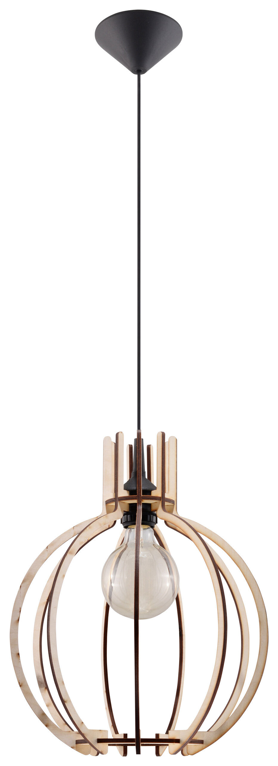 Lampe à suspendre en bois Ø30cm ronde table à manger