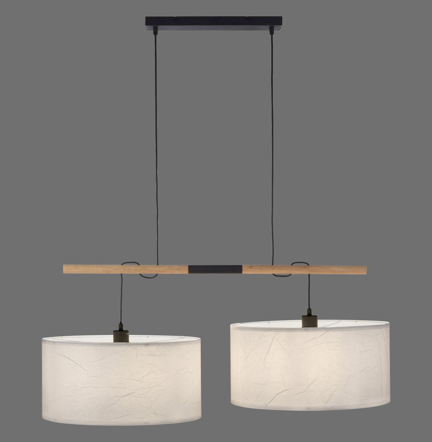 Suspension ronde papier bois E27 107 cm confortable Leuchte, Lampe, Kronleuchter