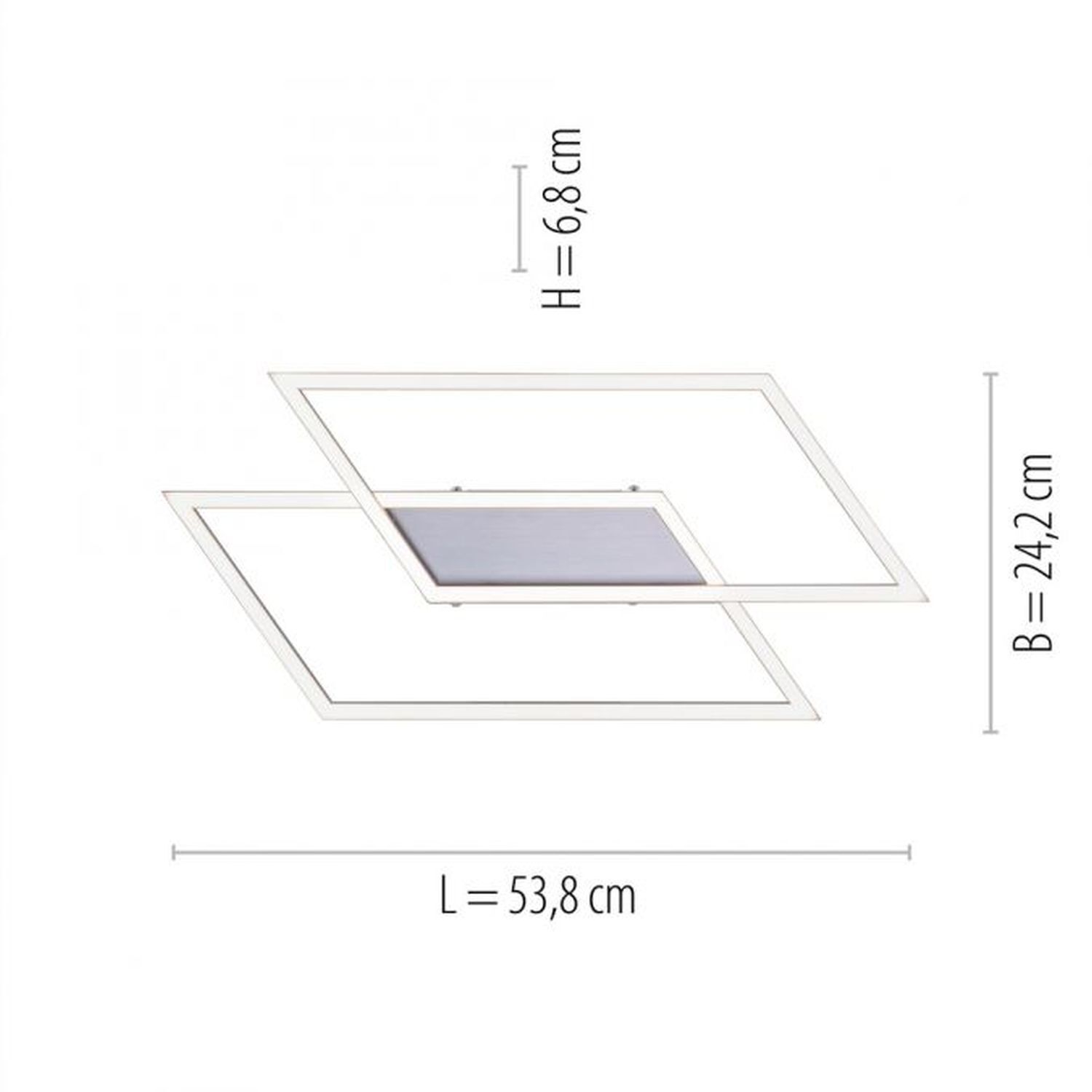 Lampe de plafonnier LED à intensité variable L:53 cm Memory 24 W en acier