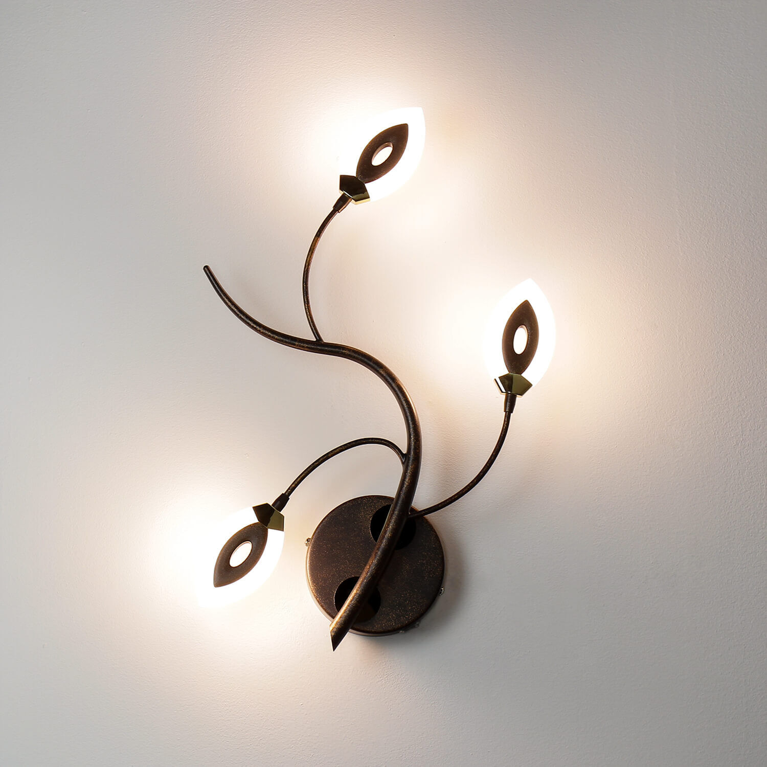 Applique murale LED GORI Marron rouille Floral Moderne