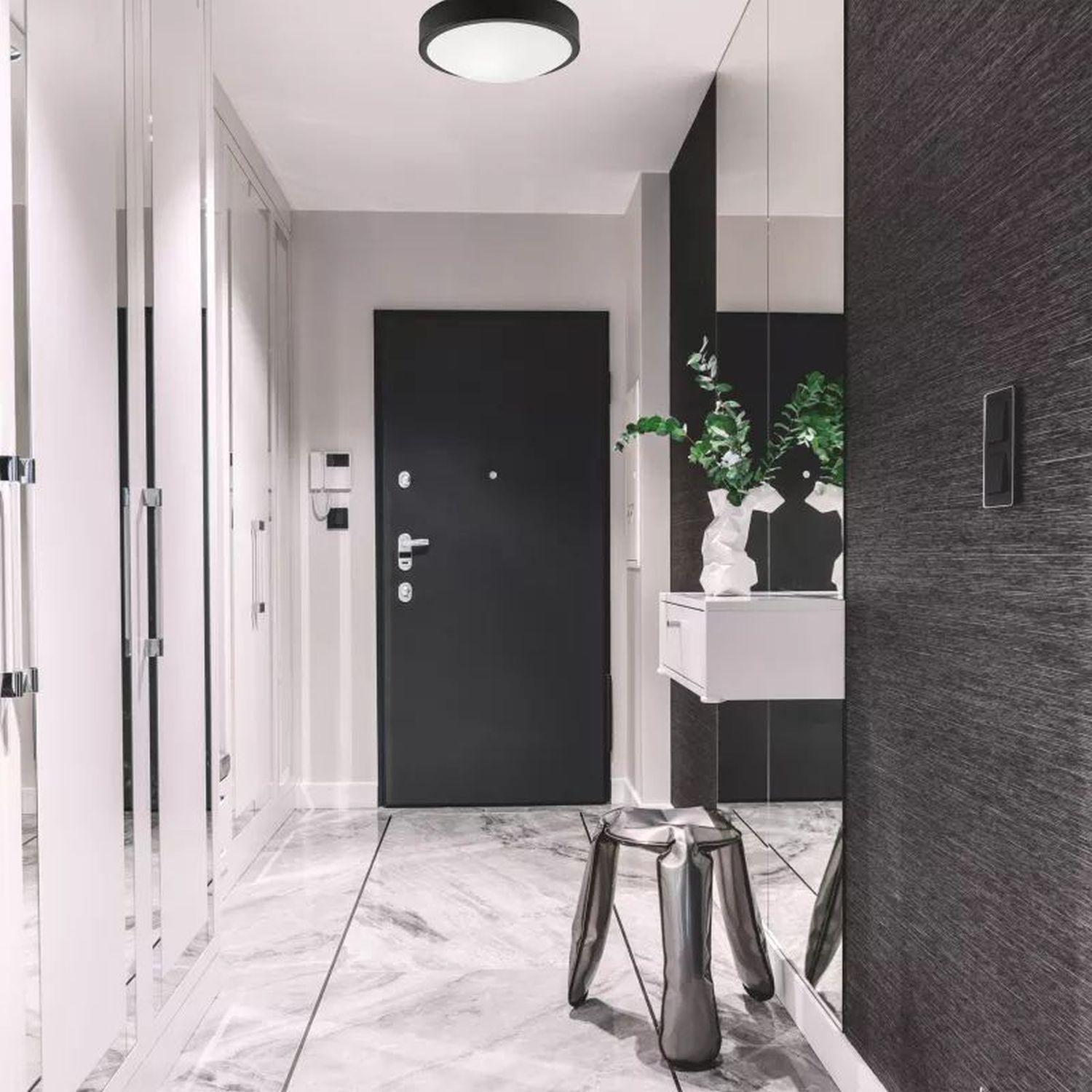 Lampe de plafonnier confortable verre métal noir E27 Ø26 cm Fußboden, Drinnen, Innenarchitektur, Gebäude, Foyer