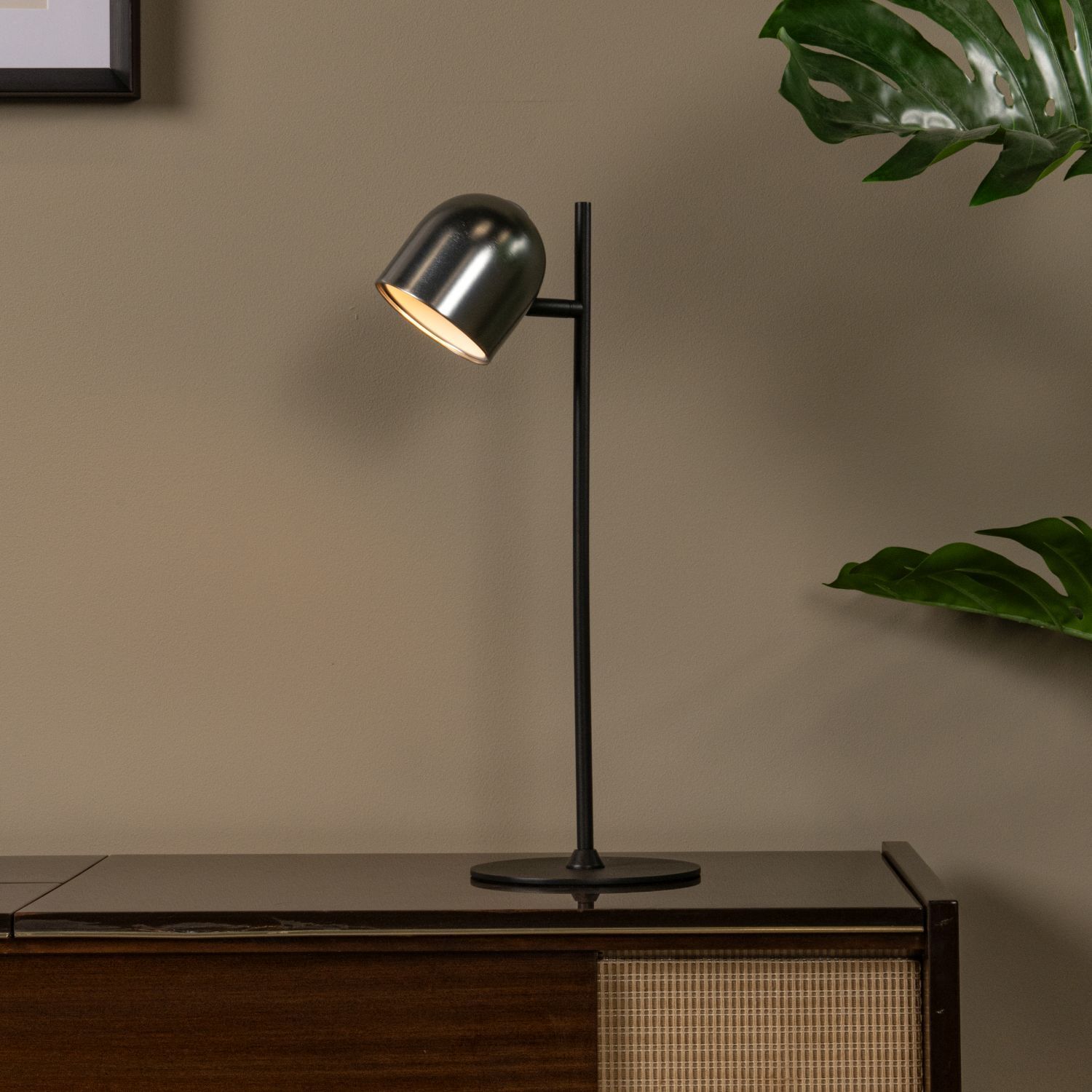 LED Akku Tischleuchte Grau 3000 K H:46 cm edel Lampe, Stehlampe