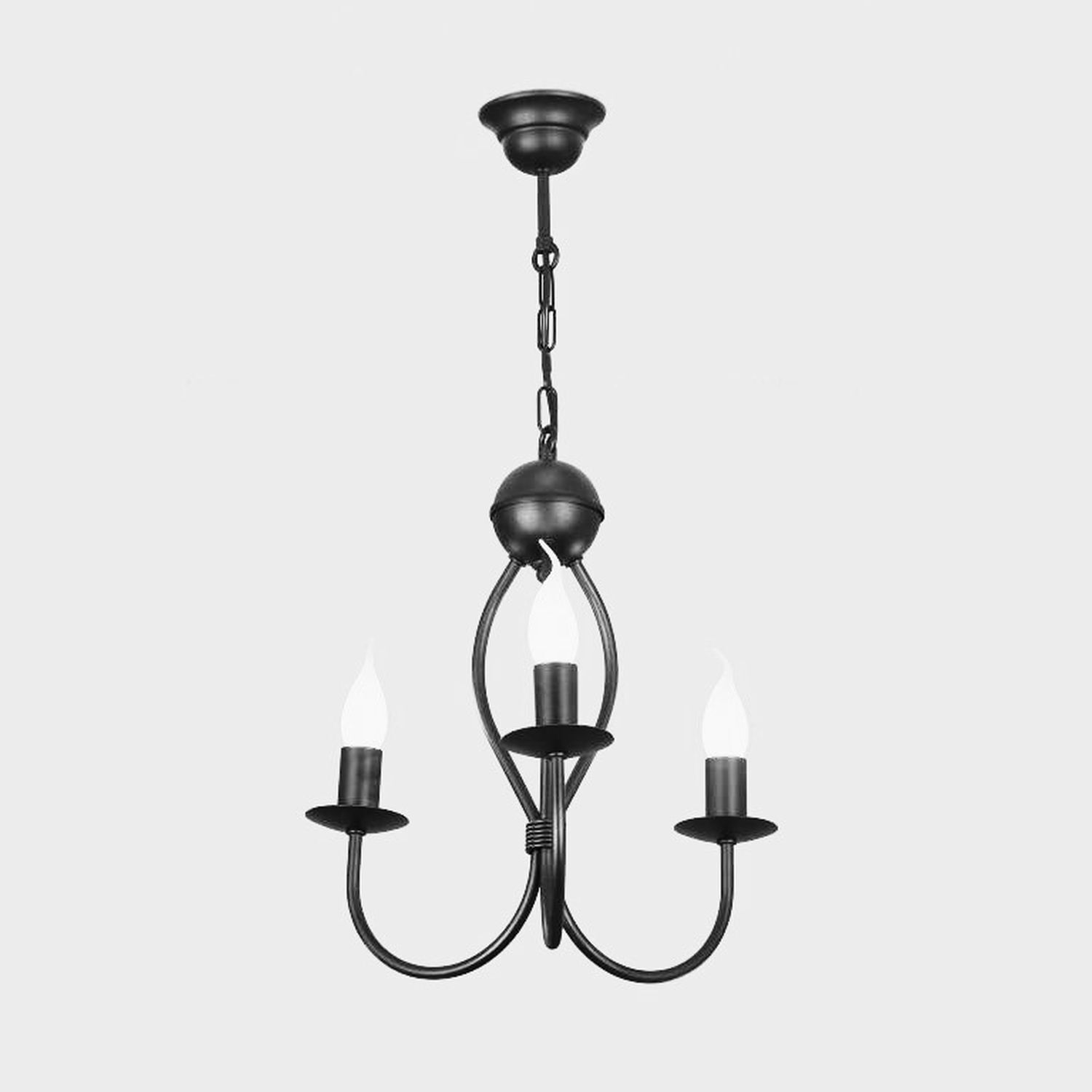 Lustre noir métal L:36 cm E14 Classique
