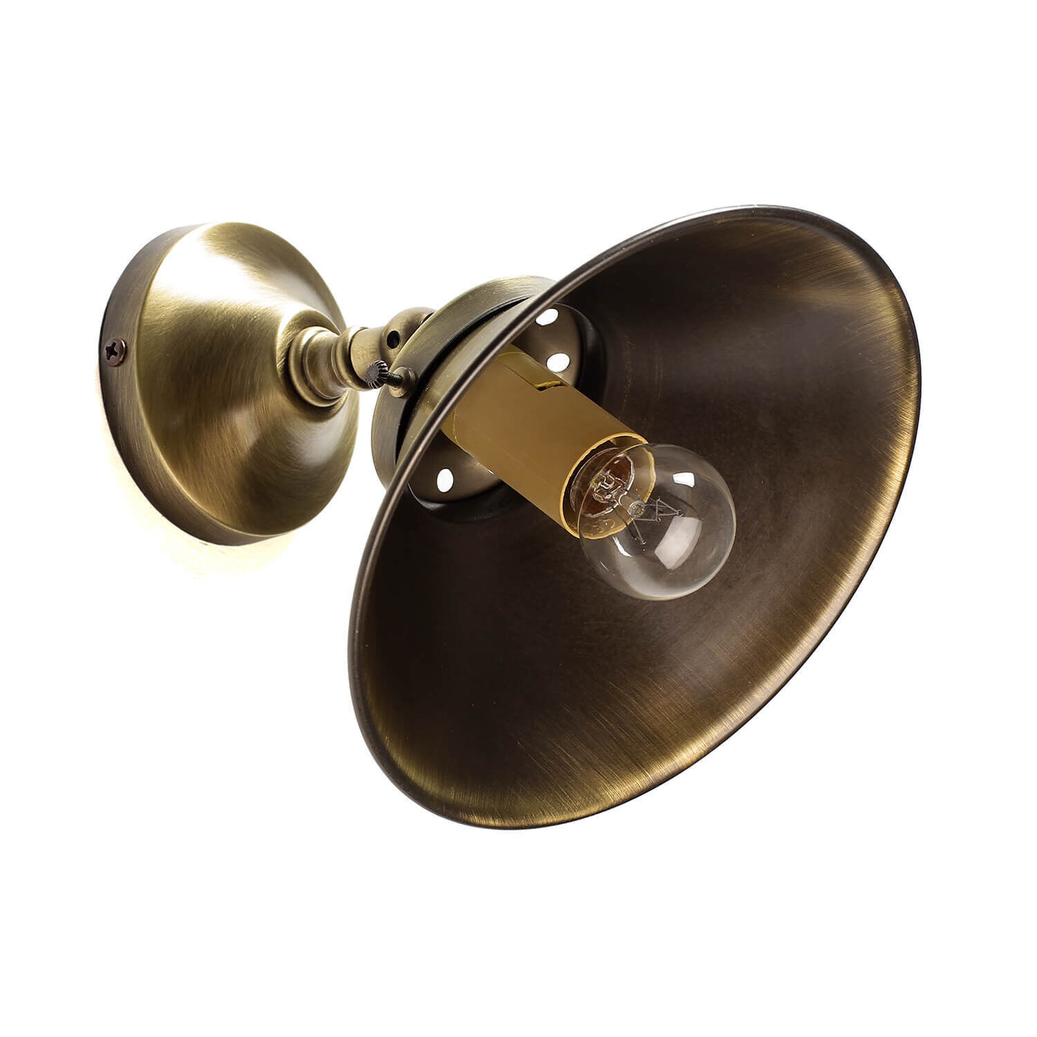 Wandleuchte Echt-Messing in Bronze hell Bronze, Leuchte, Beleuchtung