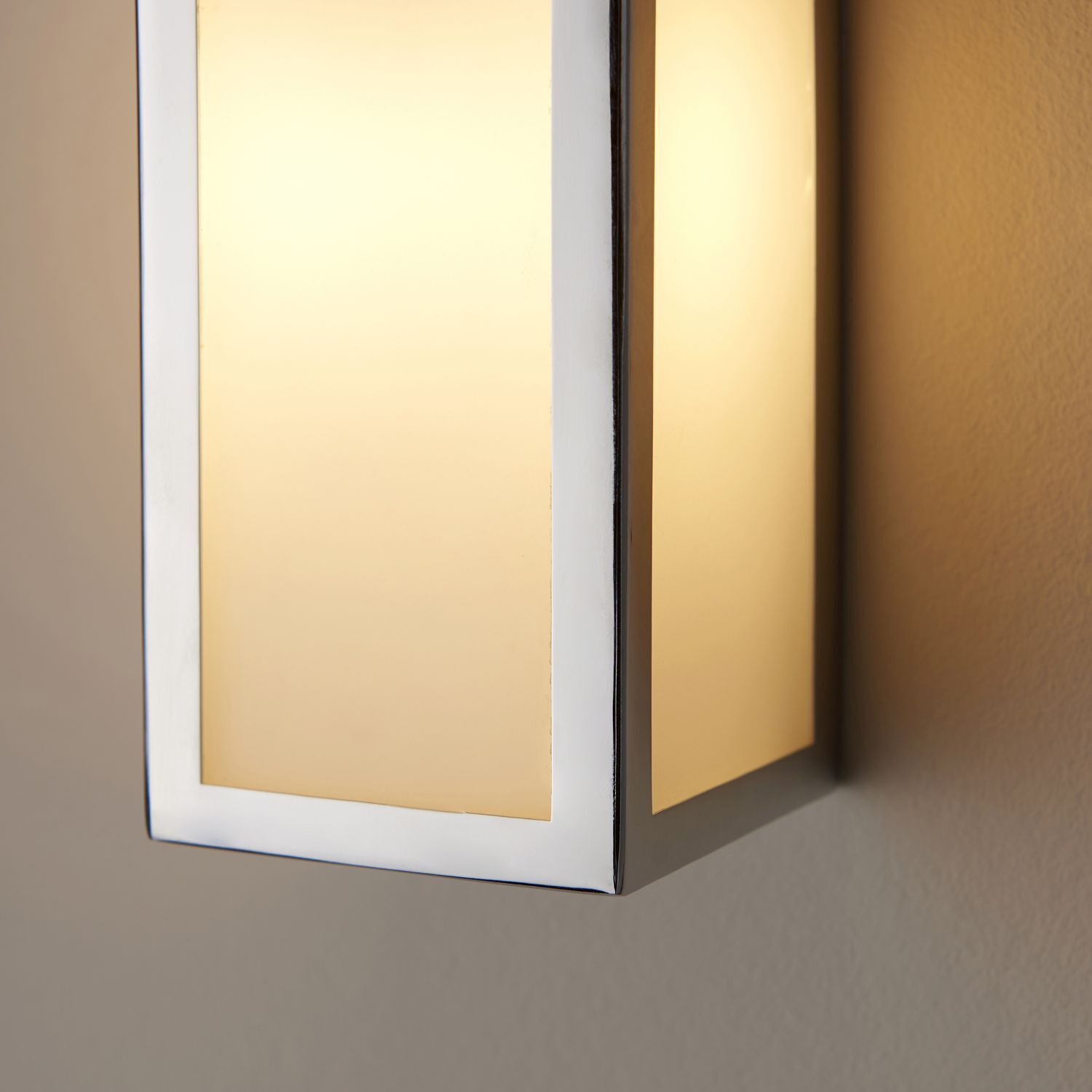 Lampe de salle de bain murale IP44 verre métal H : 21,5 cm chrome blanc G9