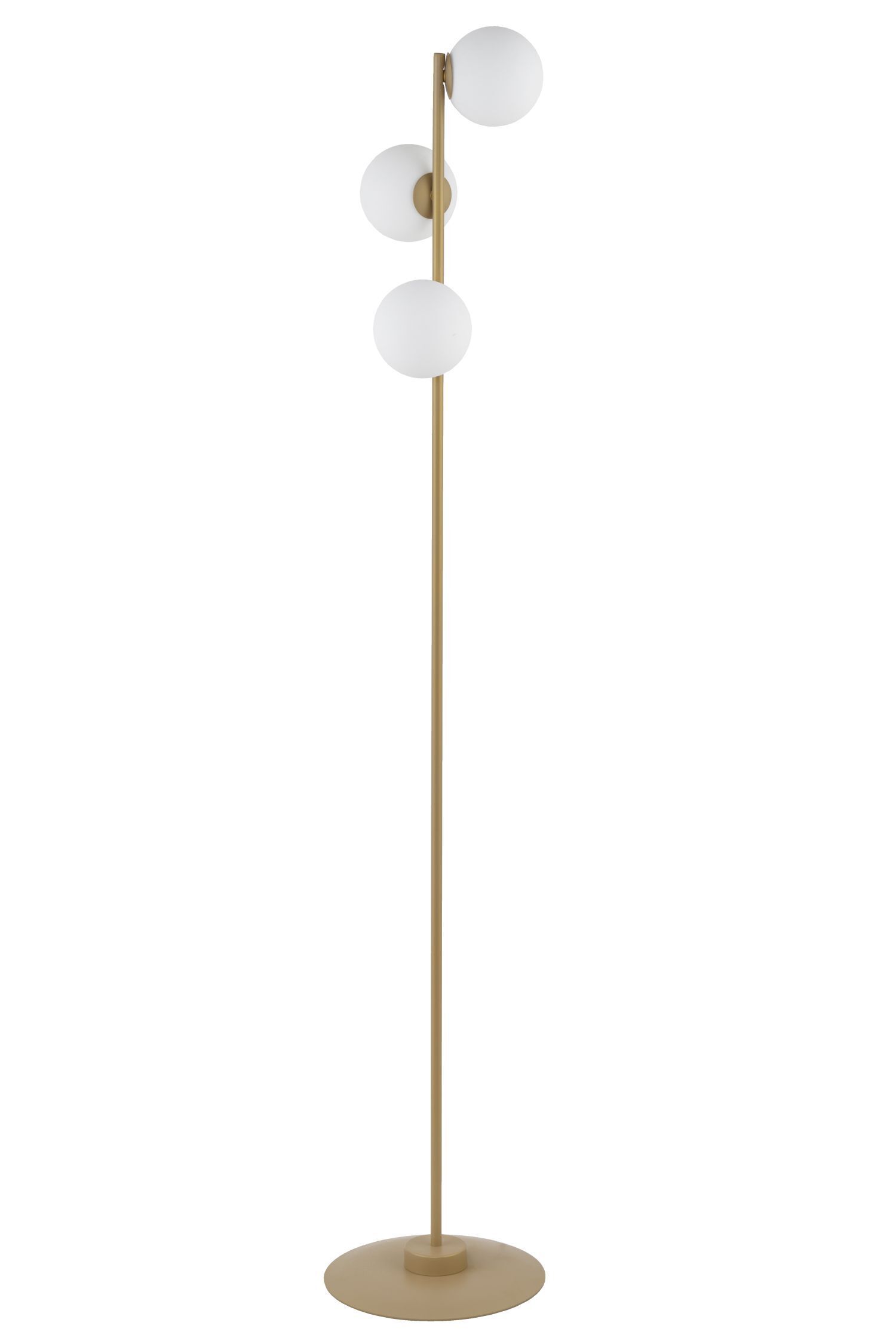 Lampadaire moderne or métal verre boule G9 160 cm de haut