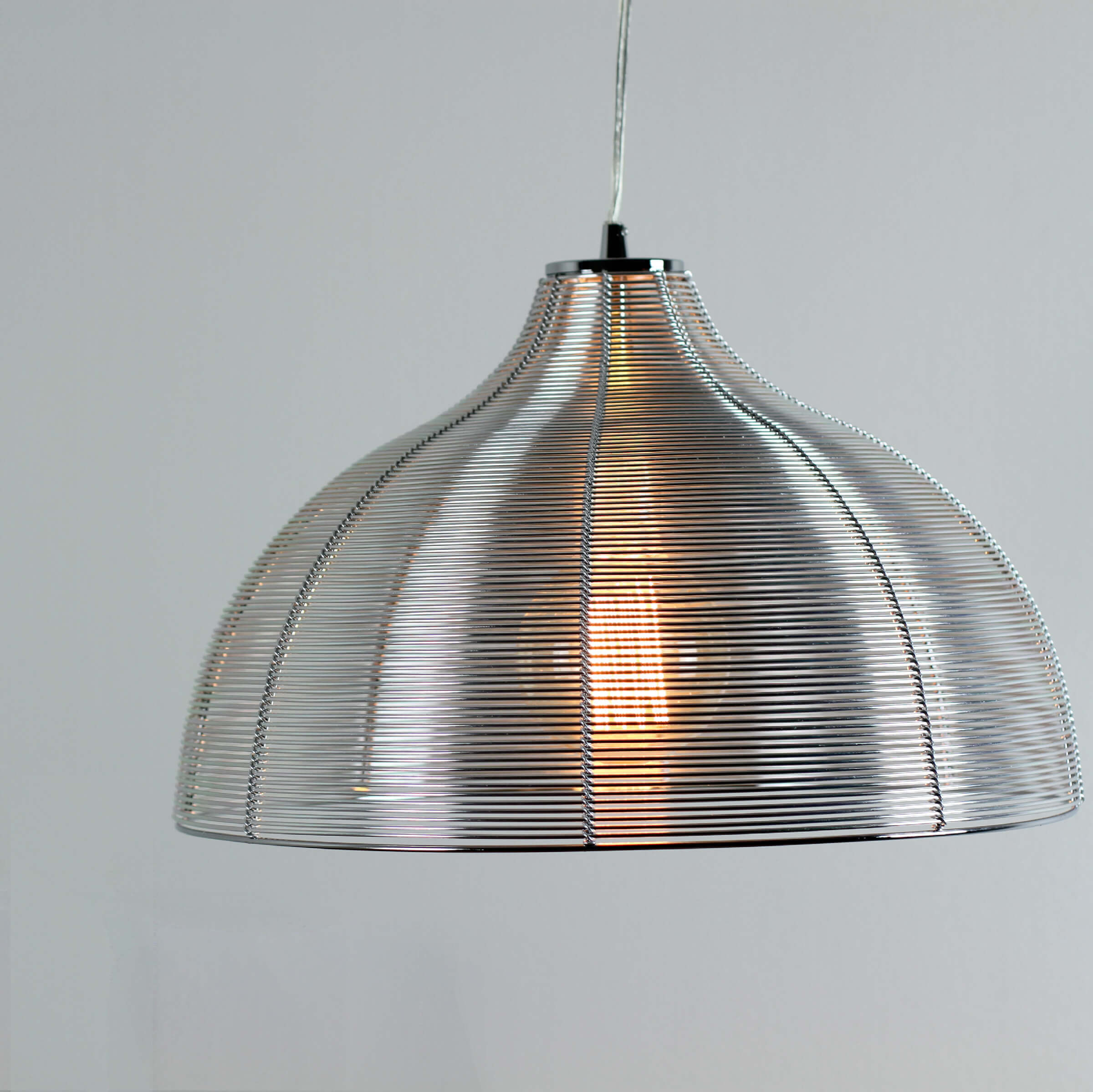 Lampe à suspendre réglable en hauteur Moderne en argent