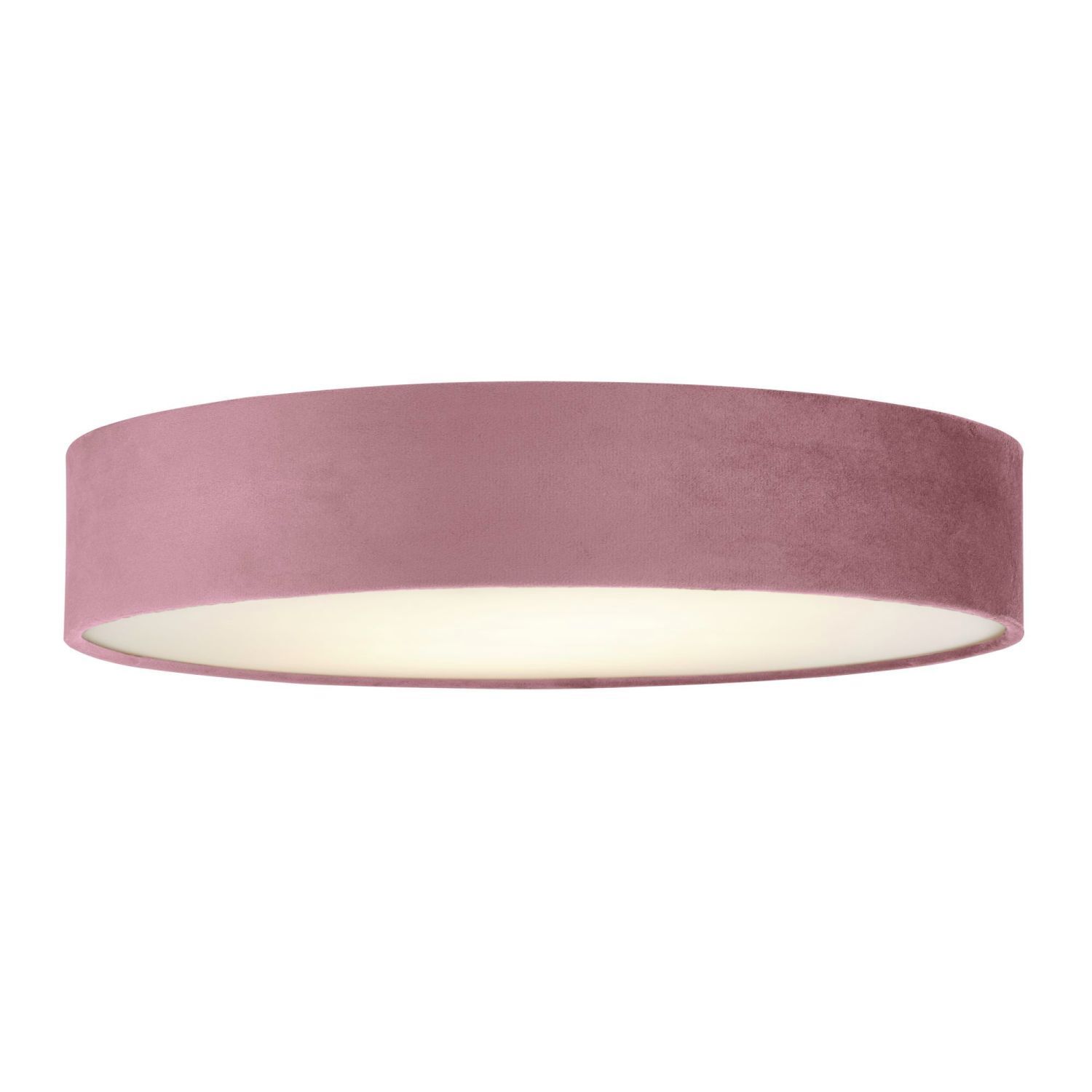 Plafonnier rond Ø 50cm H : 10cm Abat-jour rose velours 3x E27
